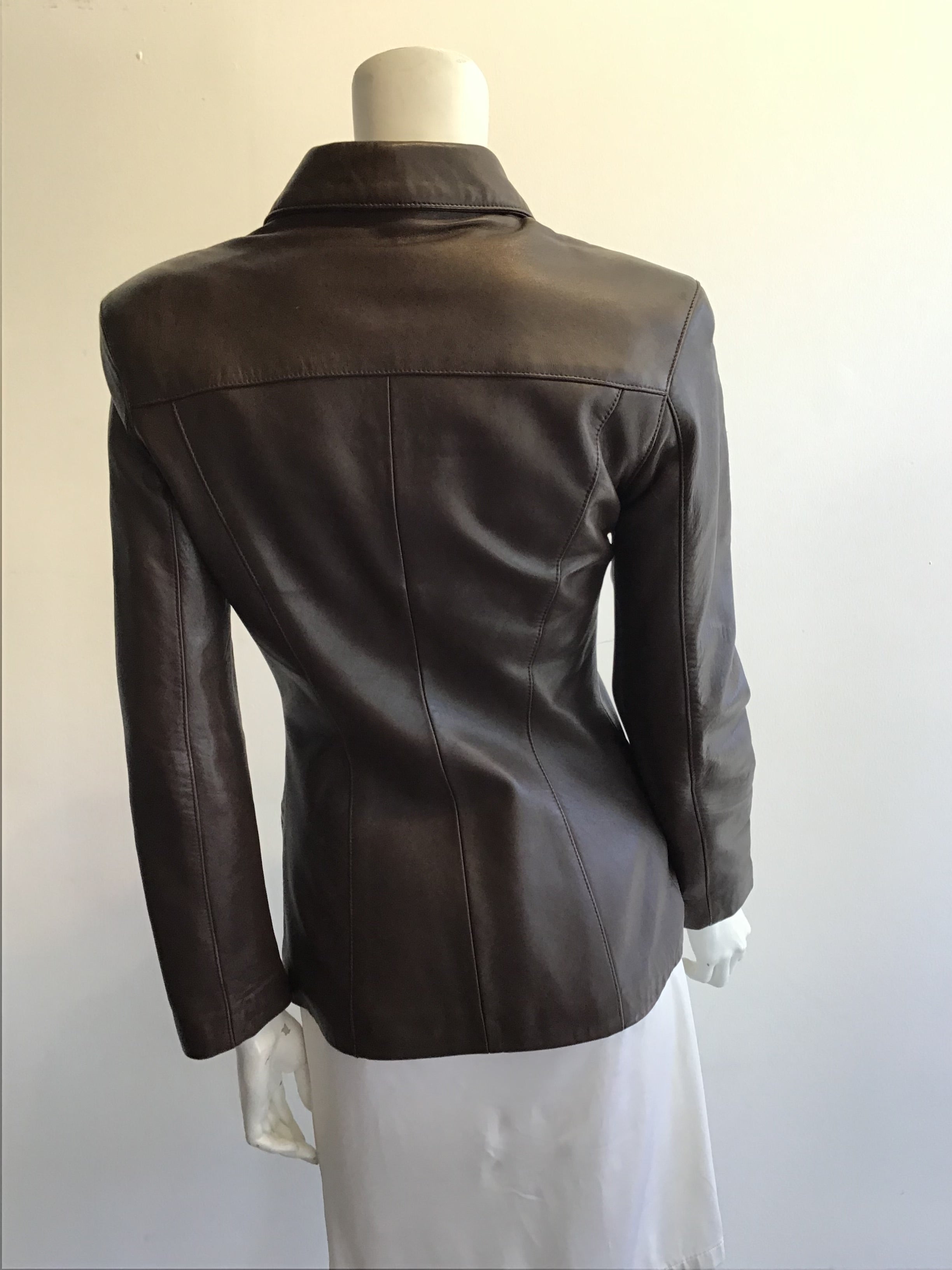 1980’s Michael Hoban North Beach Leather Brown Jacket Size 4