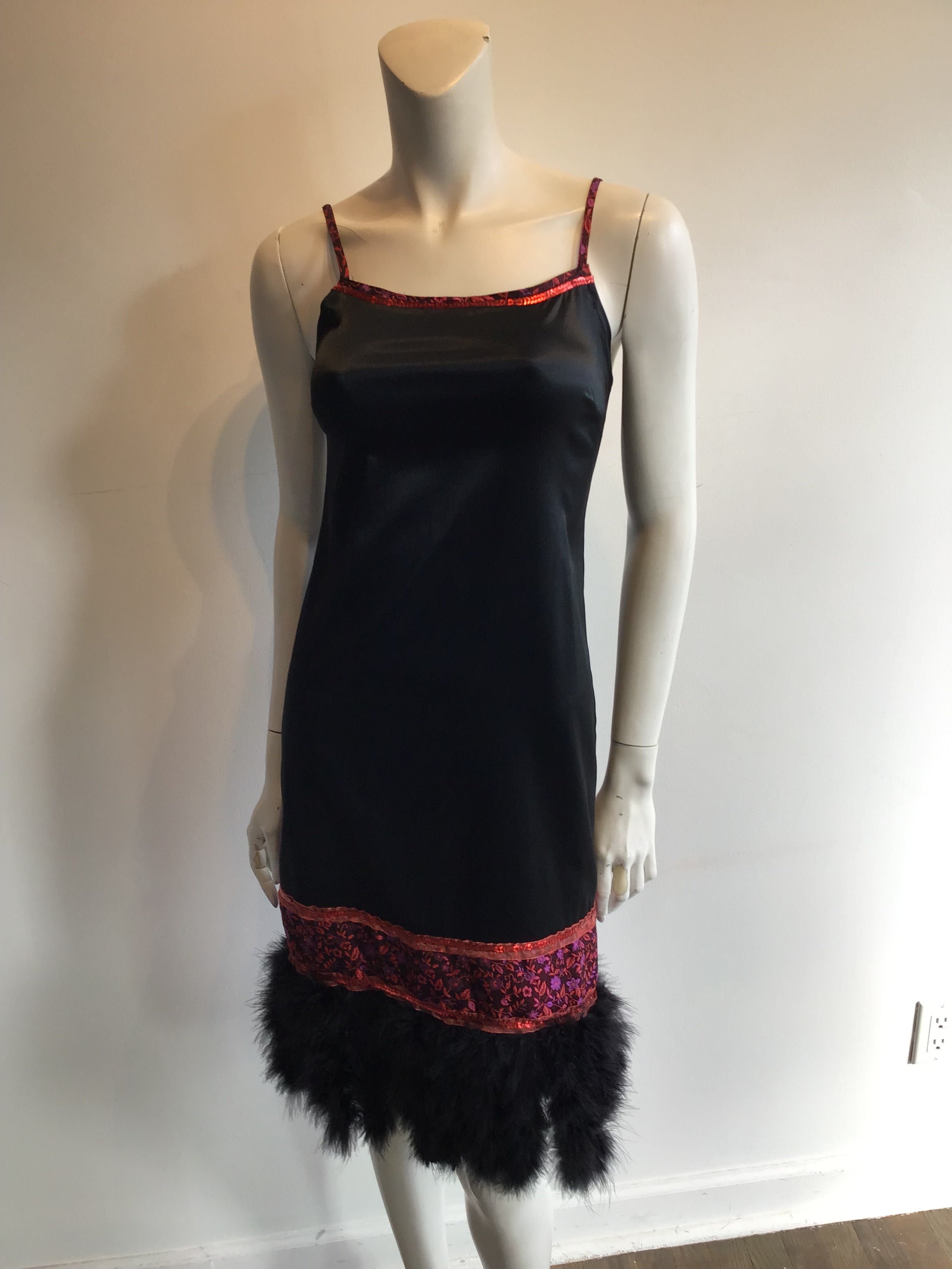 2000 Lu Lu Paris Black Acetate Party Dress Size 4