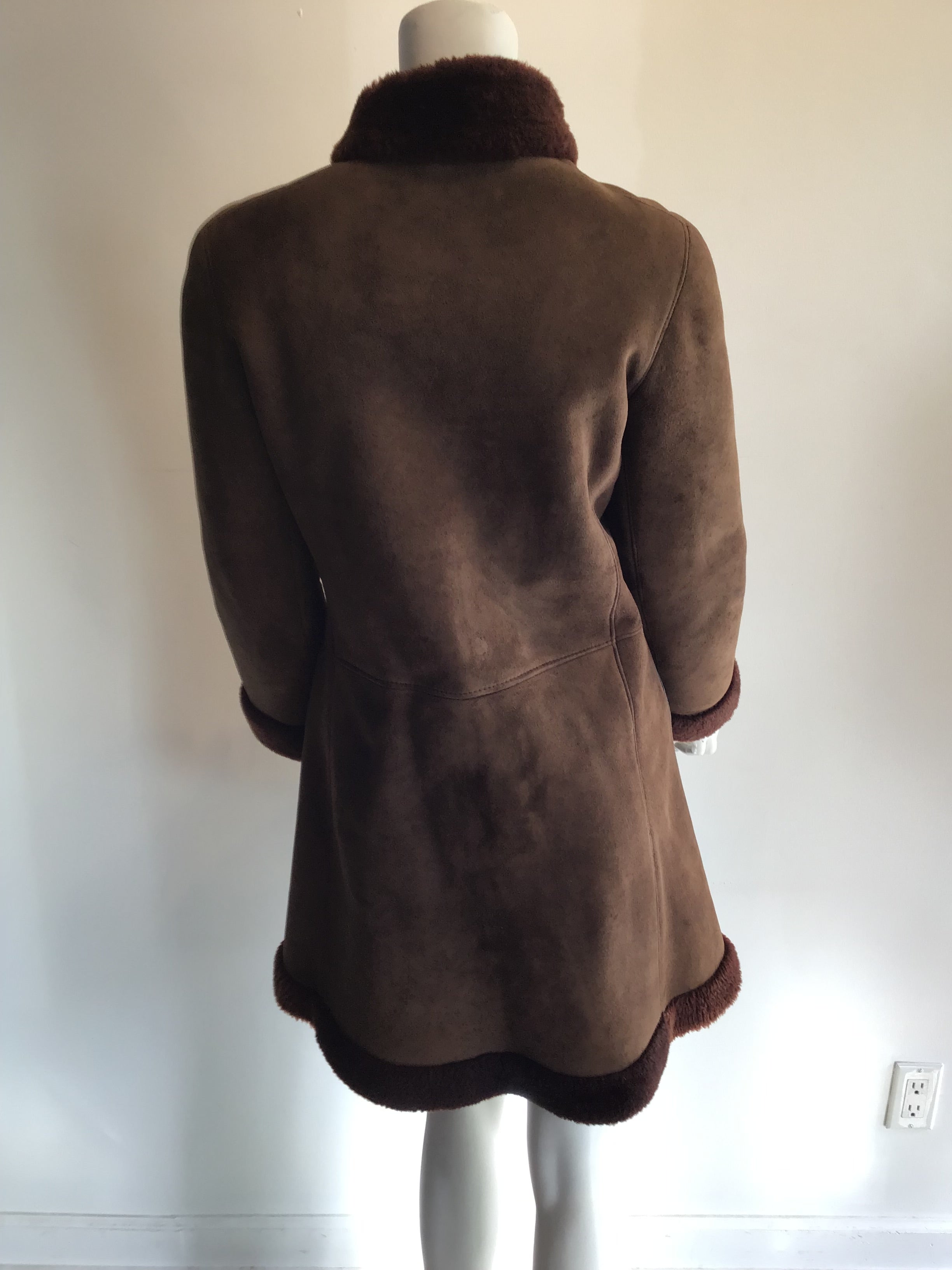 Late 1960s Pierre Cardin Brown Suede Coat Size 6