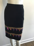 1980’s Black Silk Velvet Escada Skirt Size 4