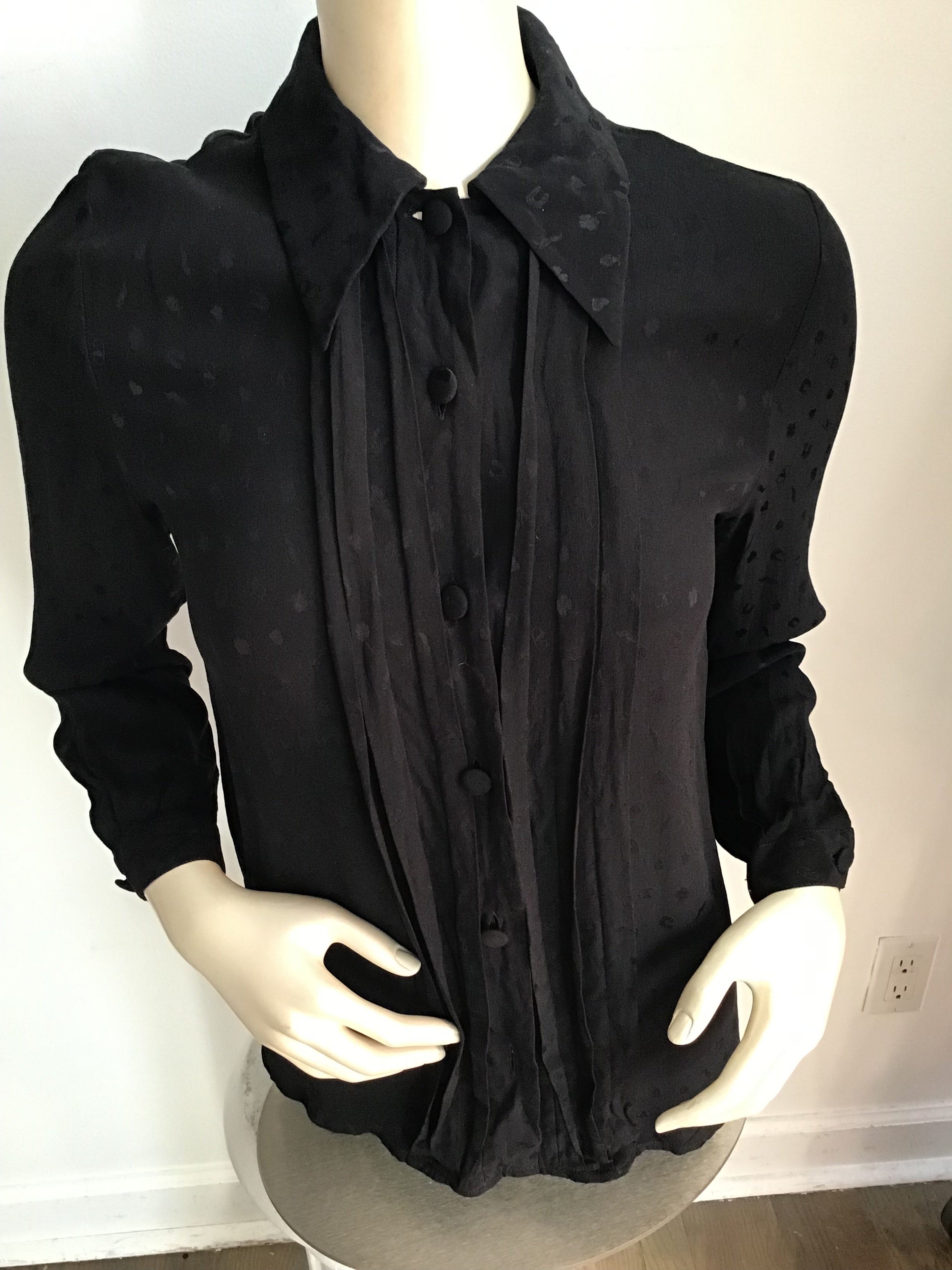 1970’s Black Silk Valentino Shirt Size 4