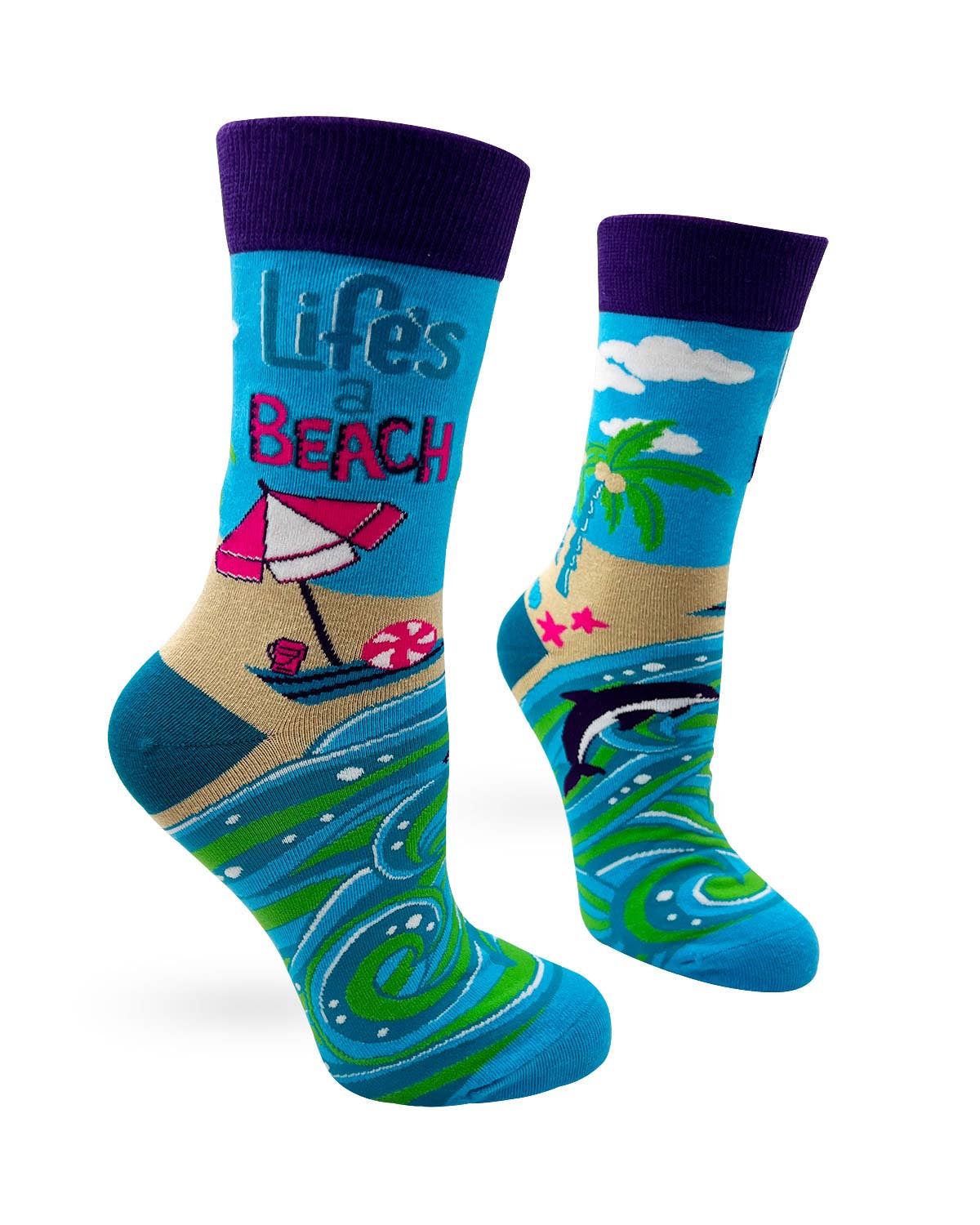 Life's a Beach Women's Novelty Crew Socks