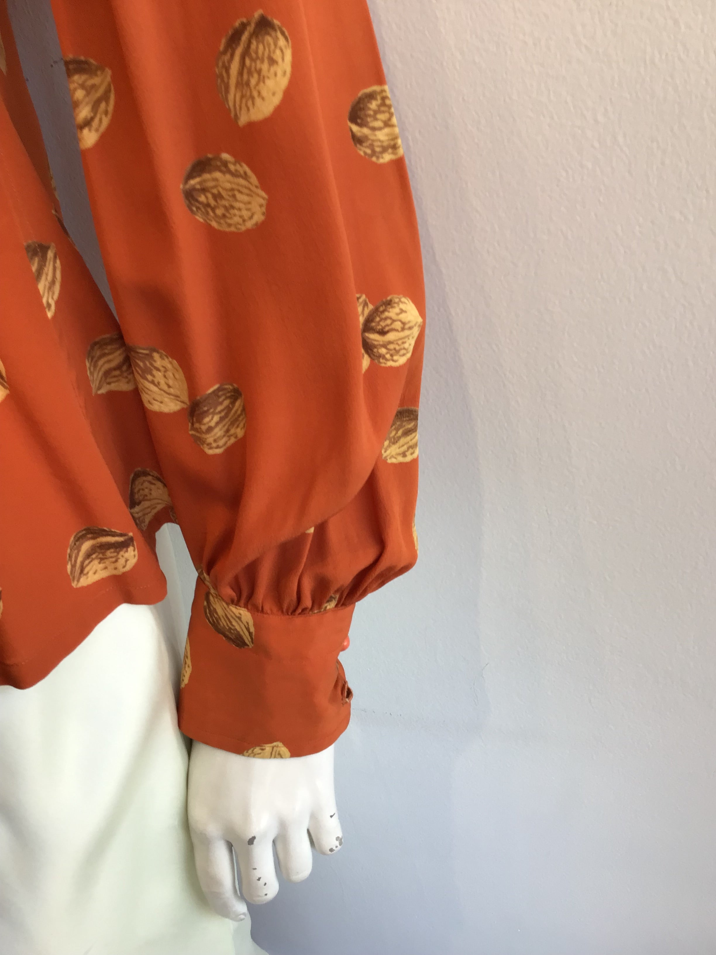 1970’s Valentino Orange Silk Blouse Size 6