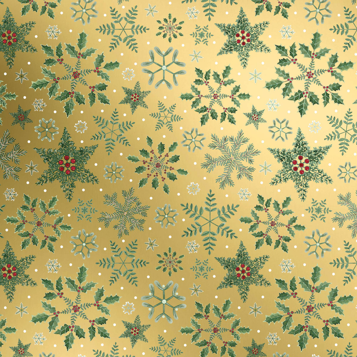 Forest Snowflakes Gold - Wrapping paper  Jumbo roll