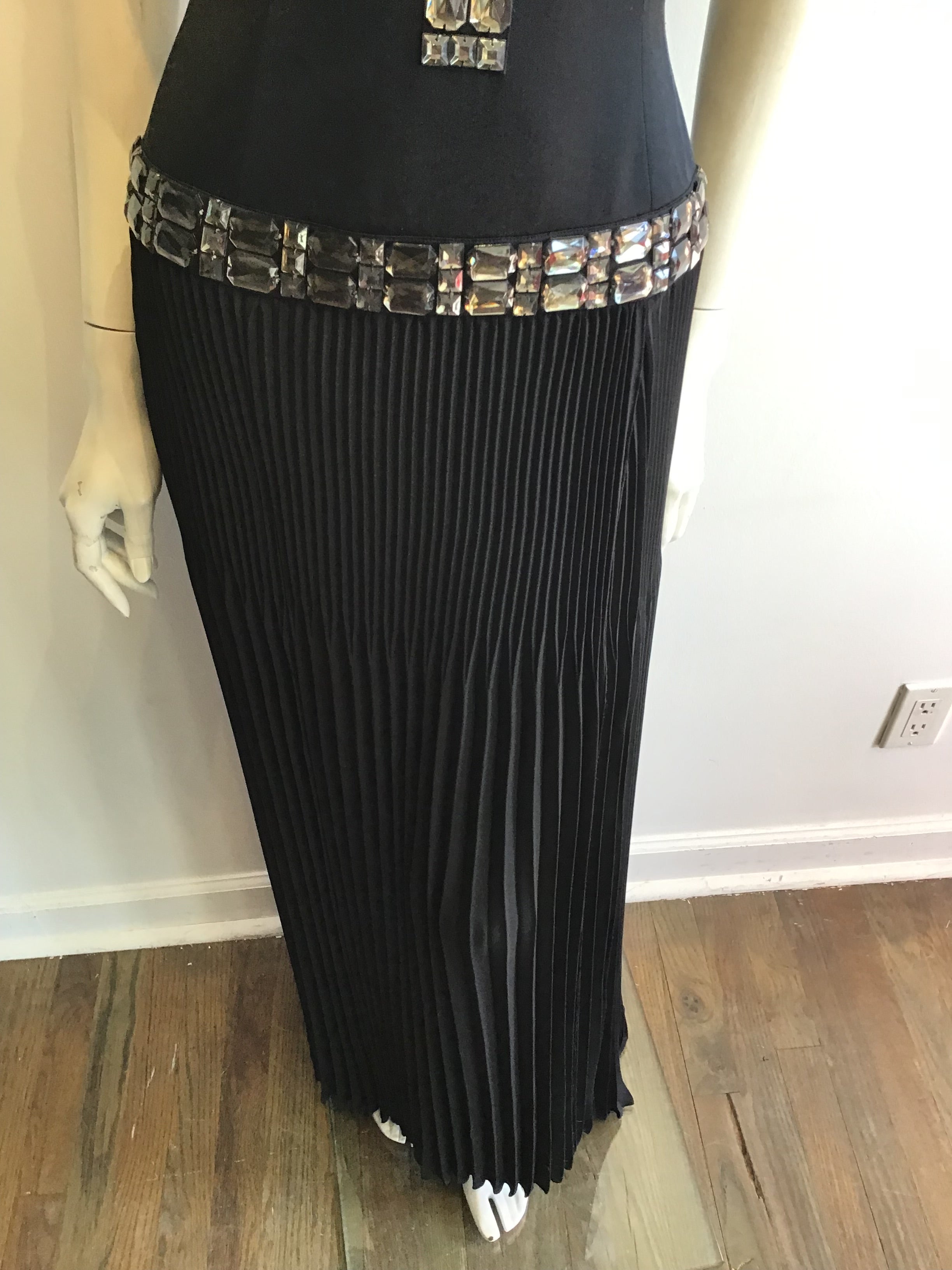 2000’s Roberto Cavalli Black Silk Blend Evening Dress Size 6