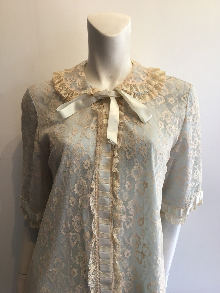 1950’s Silk/Cotton Lace Odette Barsa Robe Size 8
