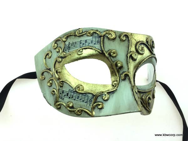 White Musical Scroll Mask