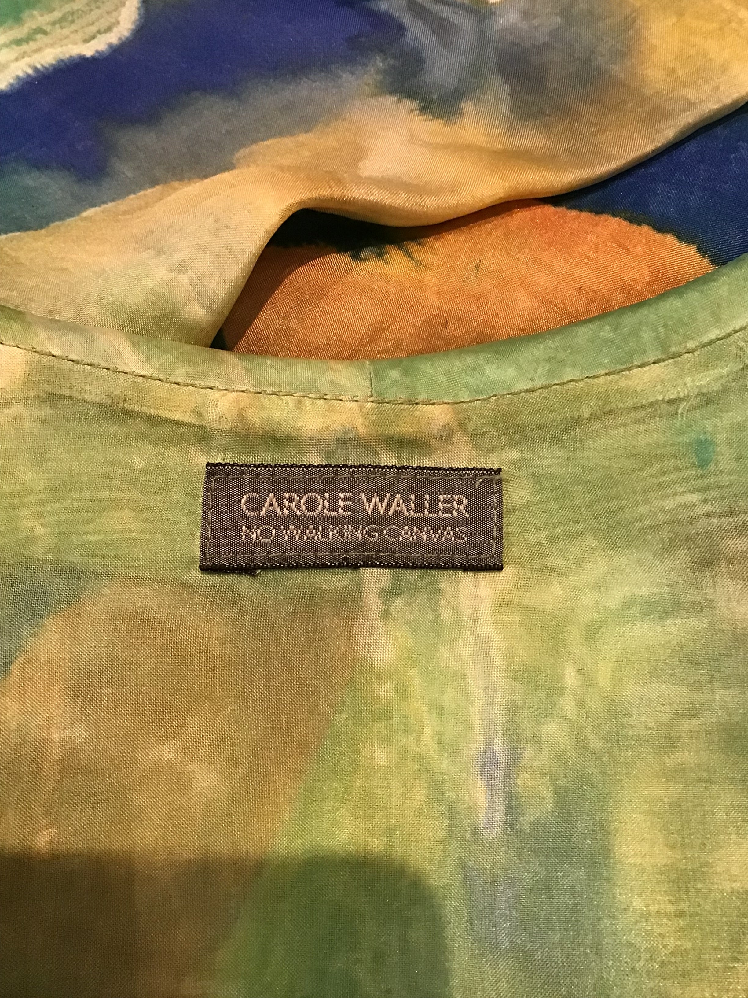 2000 Carole Waller Hand Painted Silk Jacket Size up to 12