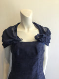 1990’s Joanna Mastroianni Navy Blue Silk Blend Cocktail Dress Size 6