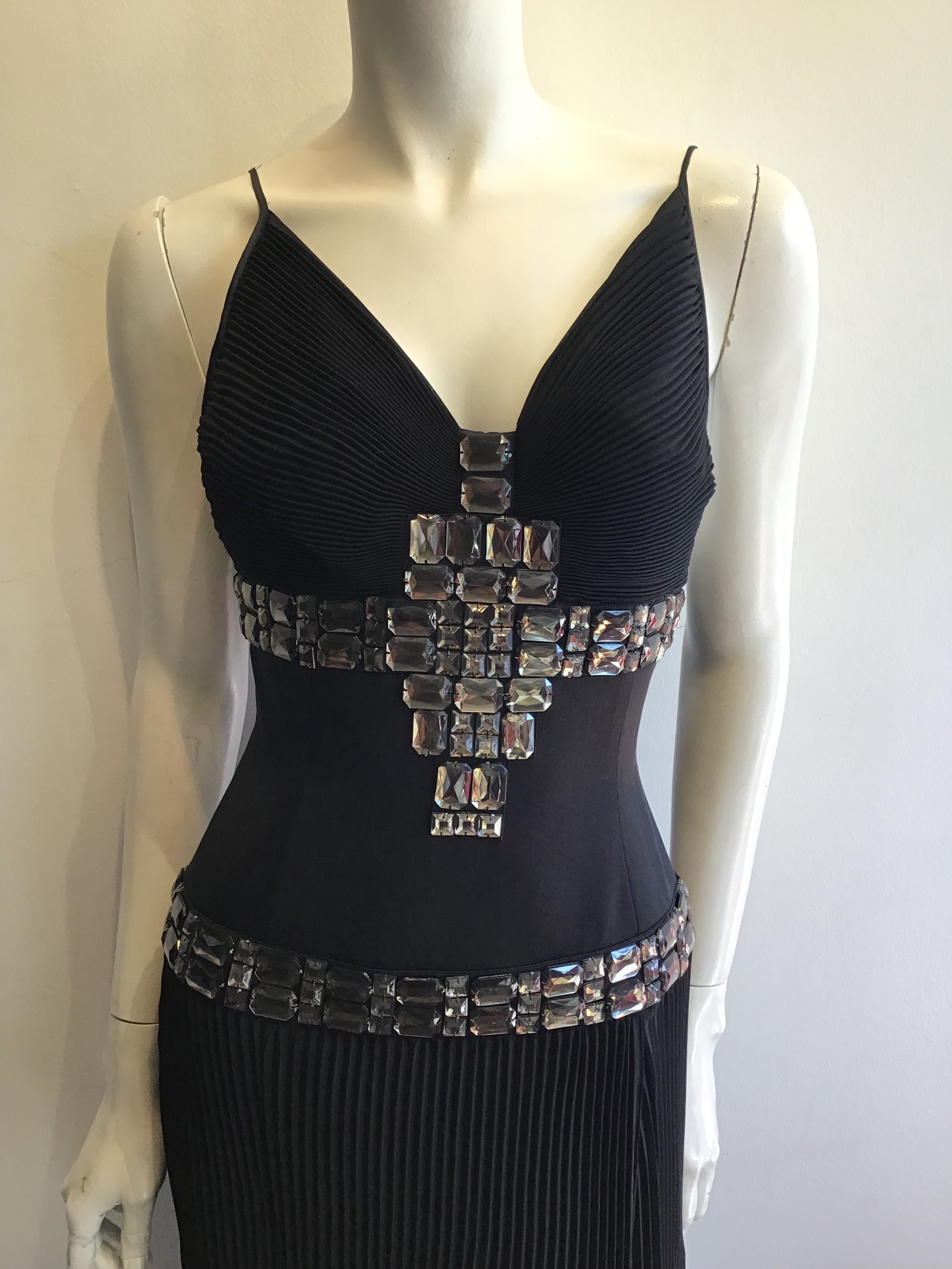 2000’s Roberto Cavalli Black Silk Blend Evening Dress Size 6
