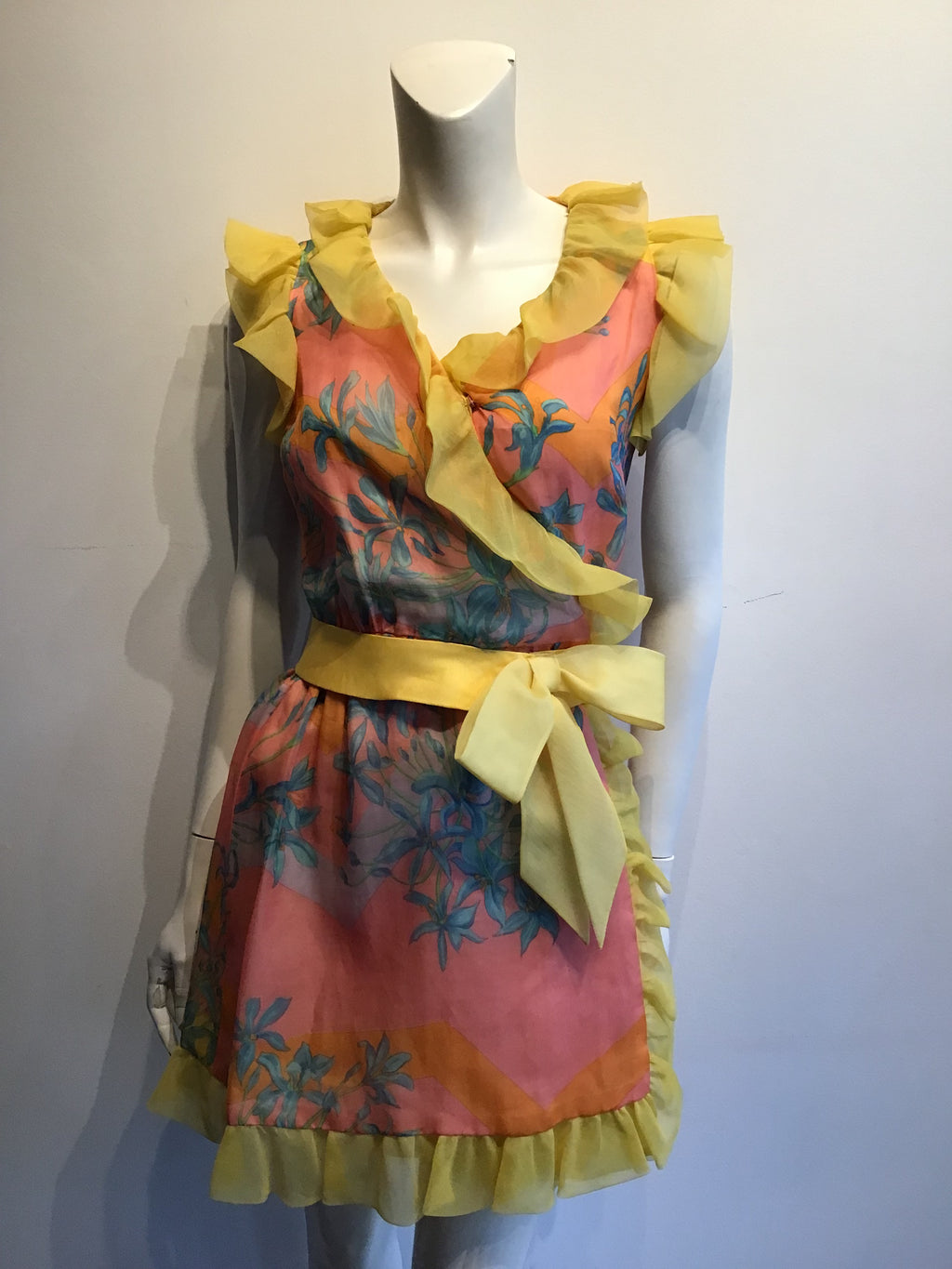 1960s multicolor Silk Organza Dress by Raffaele di Marino size 4