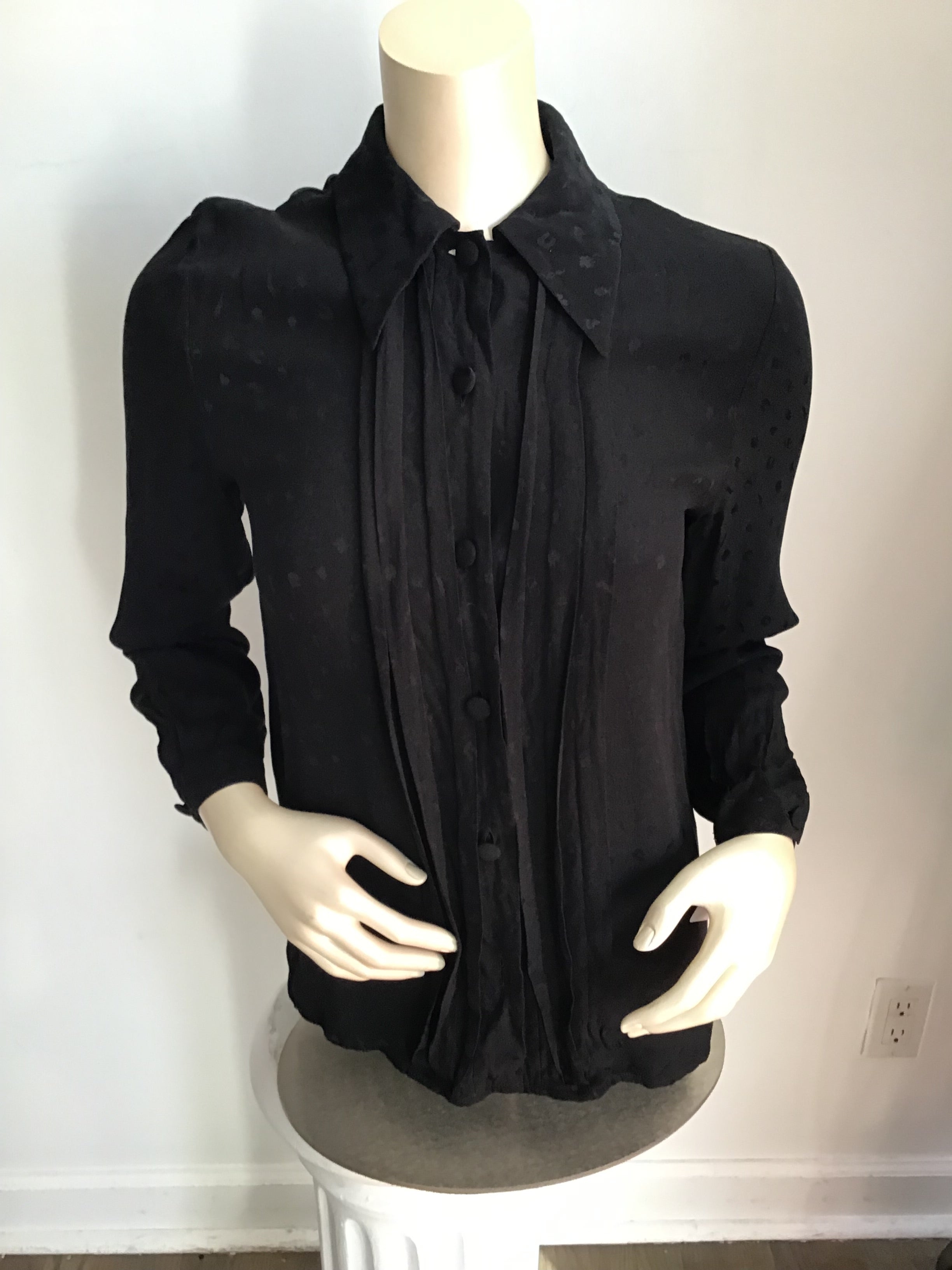 1970’s Black Silk Valentino Shirt Size 4