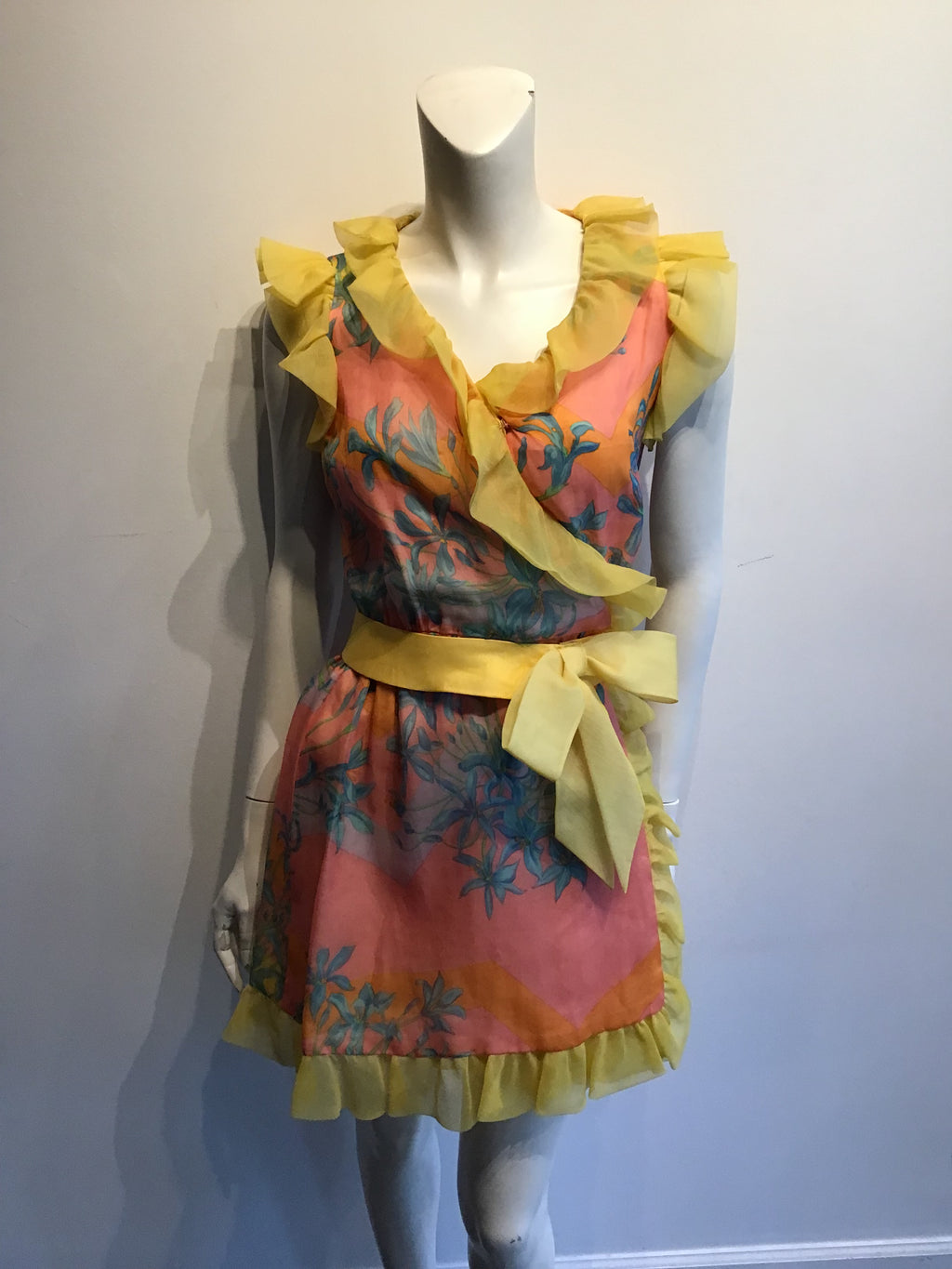 1960s multicolor Silk Organza Dress by Raffaele di Marino size 4