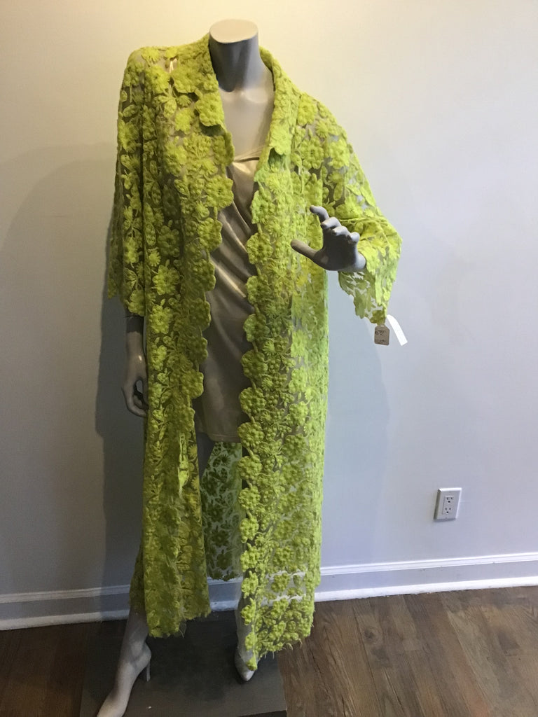 1960s Yellow Lace Duster Coat