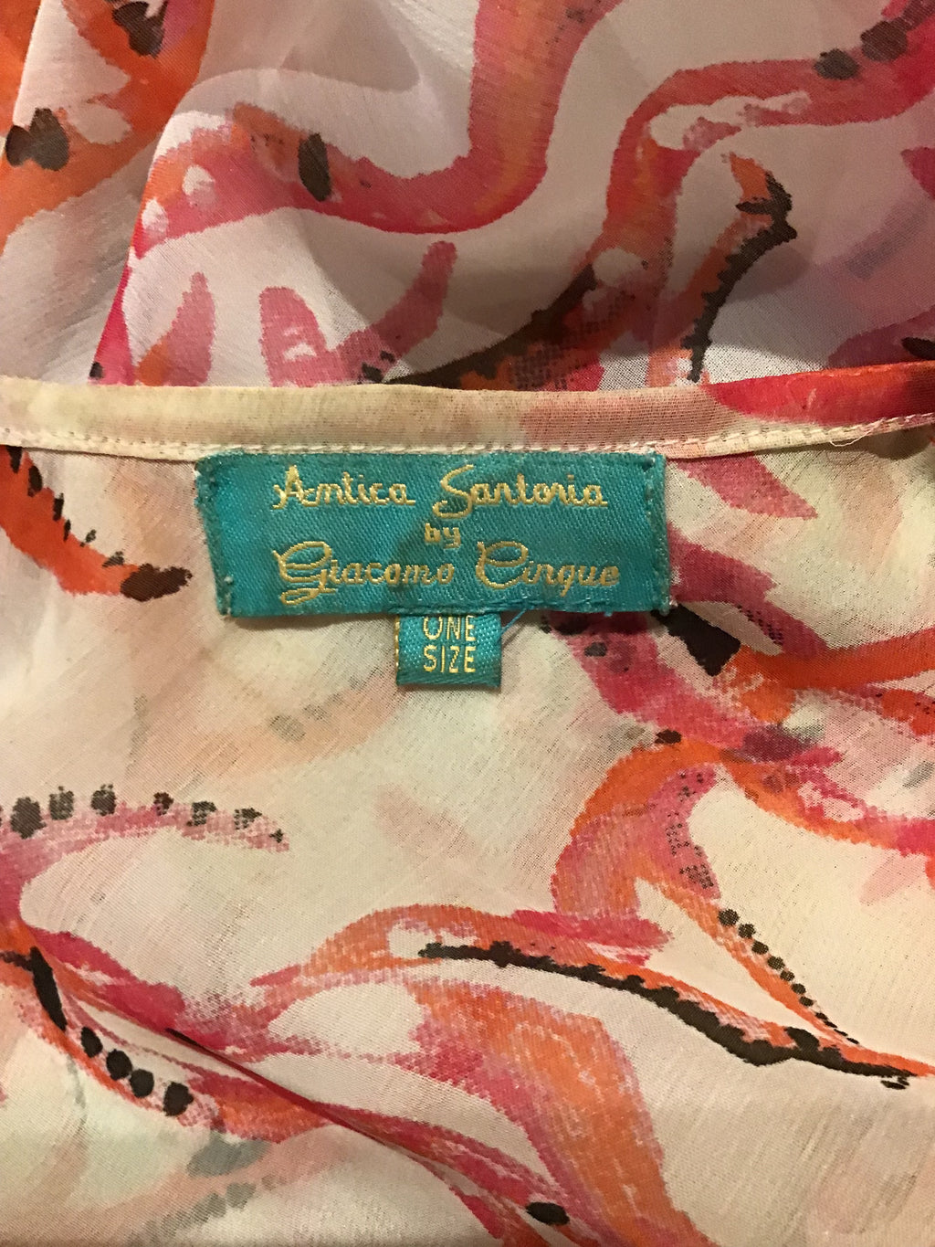 2000’s Antica Satoria Multicolor Polyester Beach Coverup/Dress Size 6/8