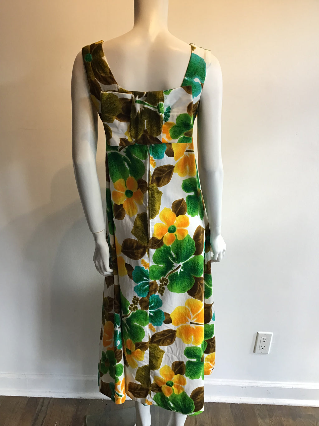 1960s Cotton Tohki Hawaii Maxi Dress Size 8
