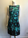 2000’s Lela Rose Blue Floral Silk Dress Size 8