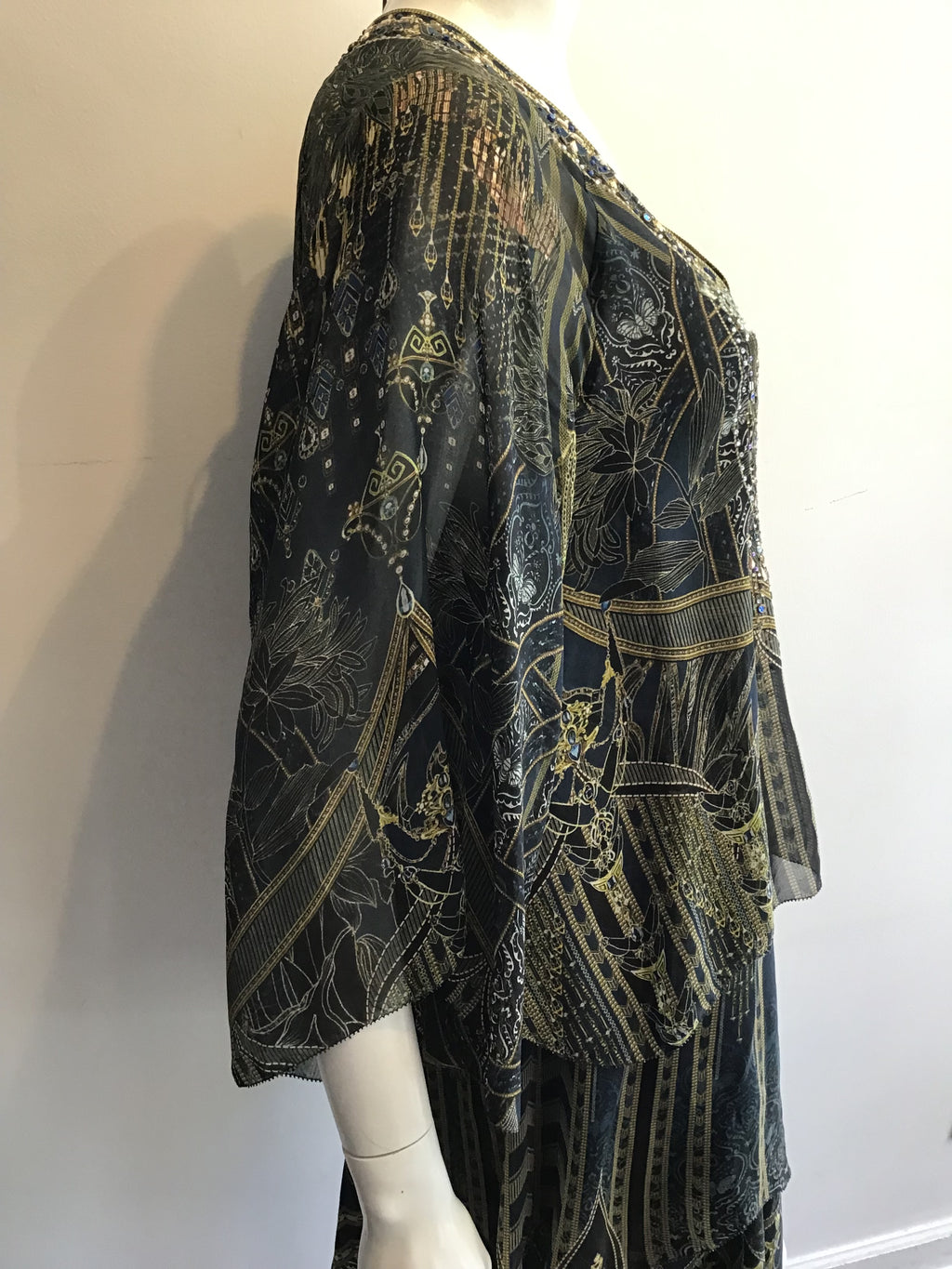 2000’s Camilla Blue and Green Silk Mini Dress Size 8/10