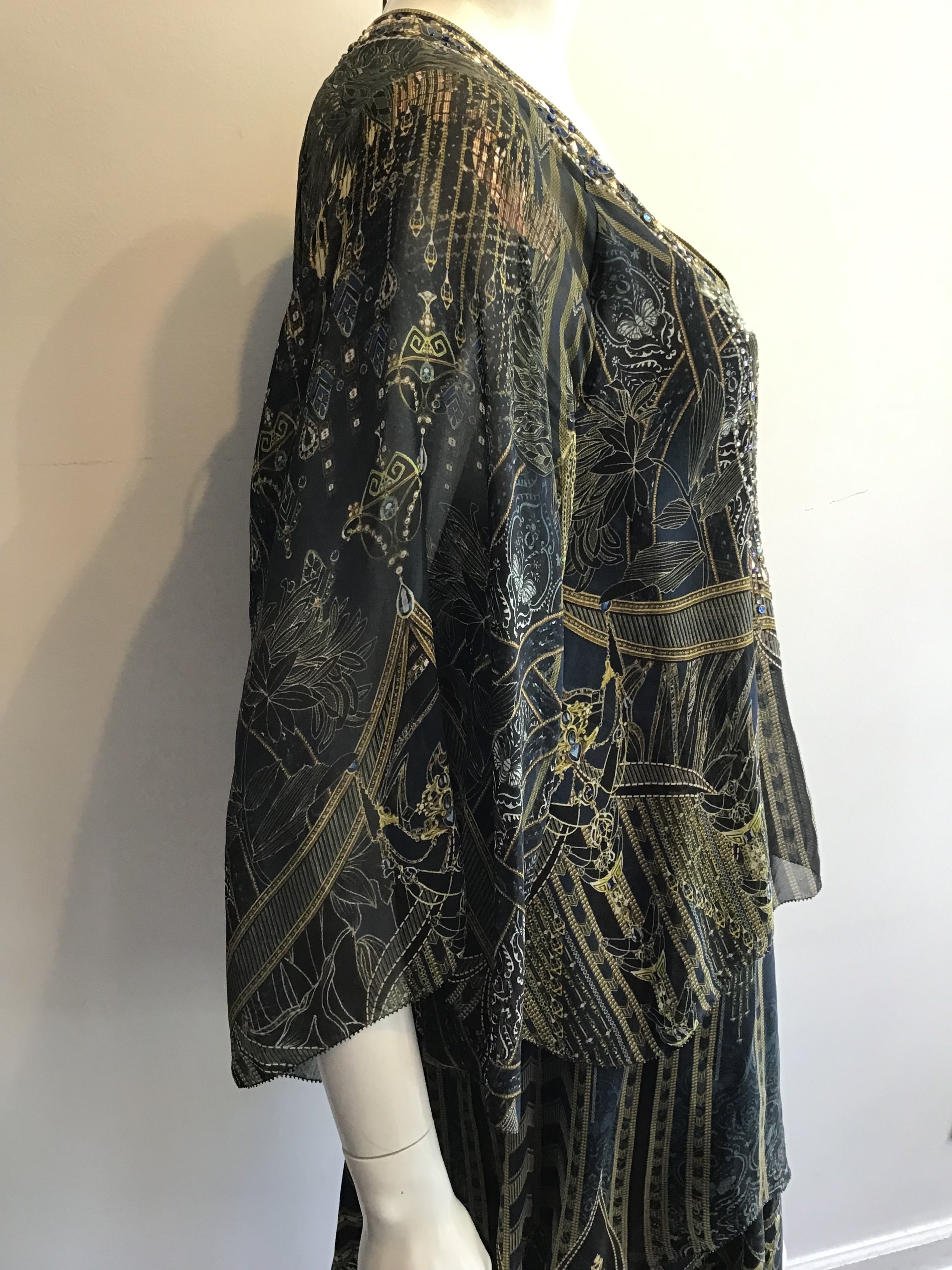 2000’s Camilla Blue and Green Silk Mini Dress Size 8/10