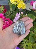 Truart Sterling womans head 1940s pin
