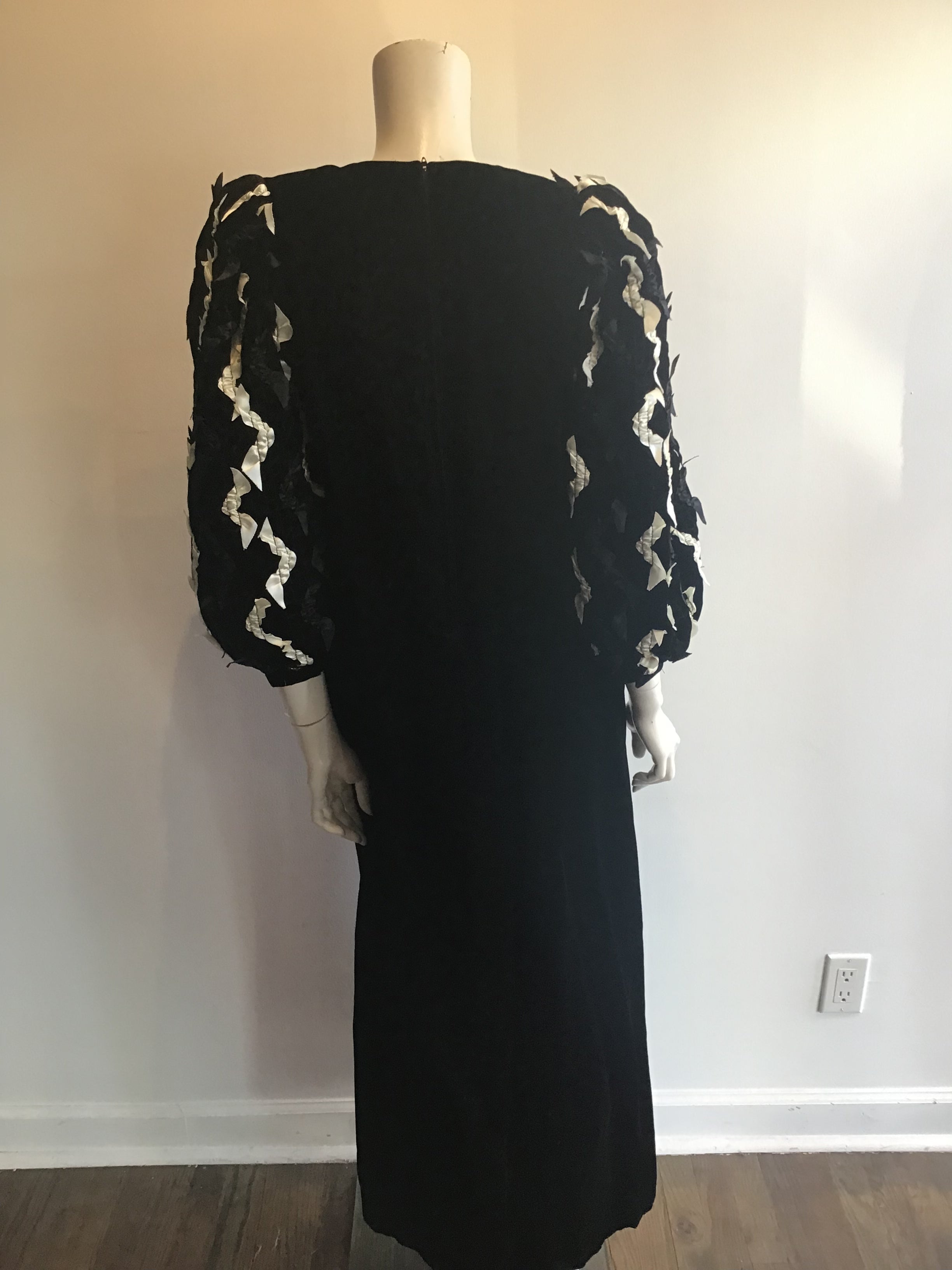 1980's David Brown for Saks Black Velvet Evening Dress
