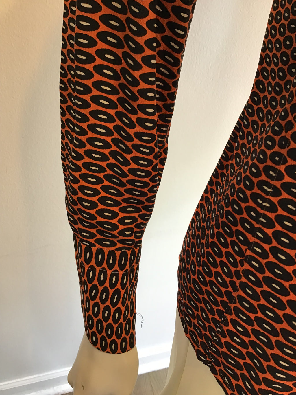 1970’s Valentino Silk Orange and Black Shirt Size 4