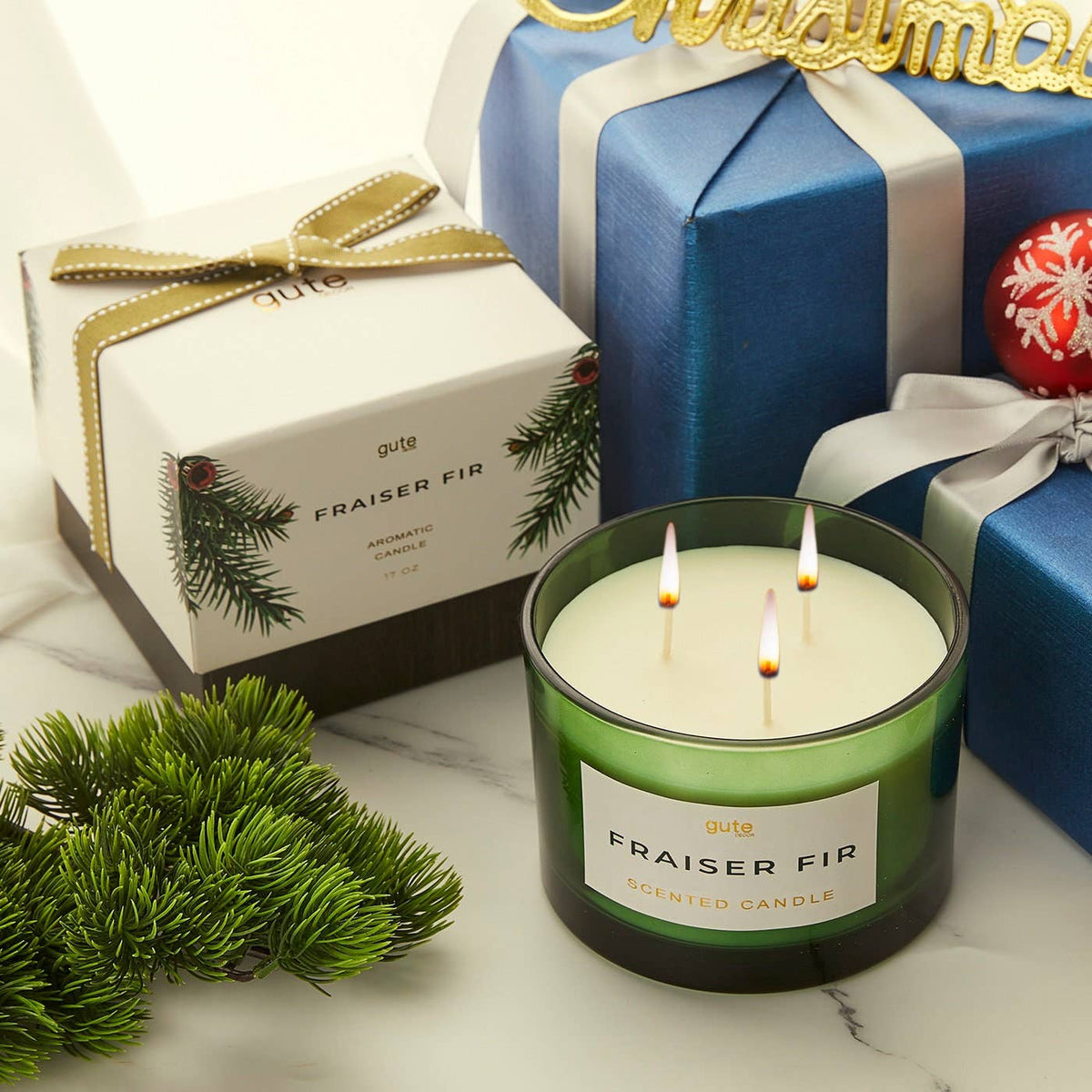 Fir 3-Wick Festive Scented Soy Candle 17oz - Holiday