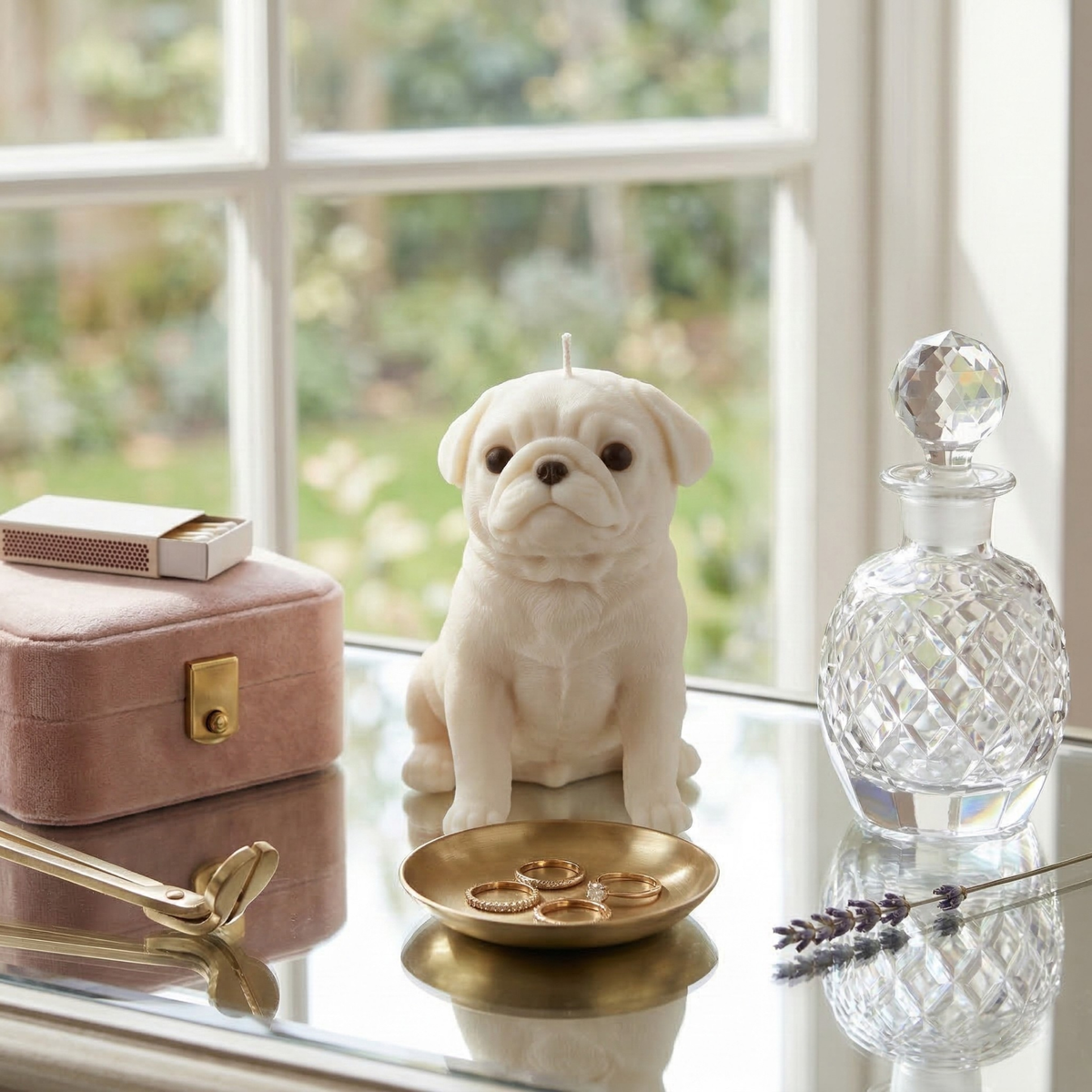 Pug Puppy Candle