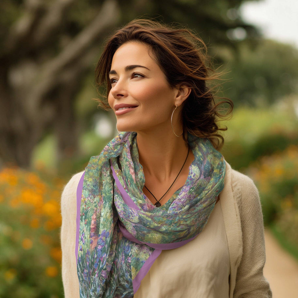 Monet Artist's Garden at Giverny Silk-Blend Pashmina Shawl