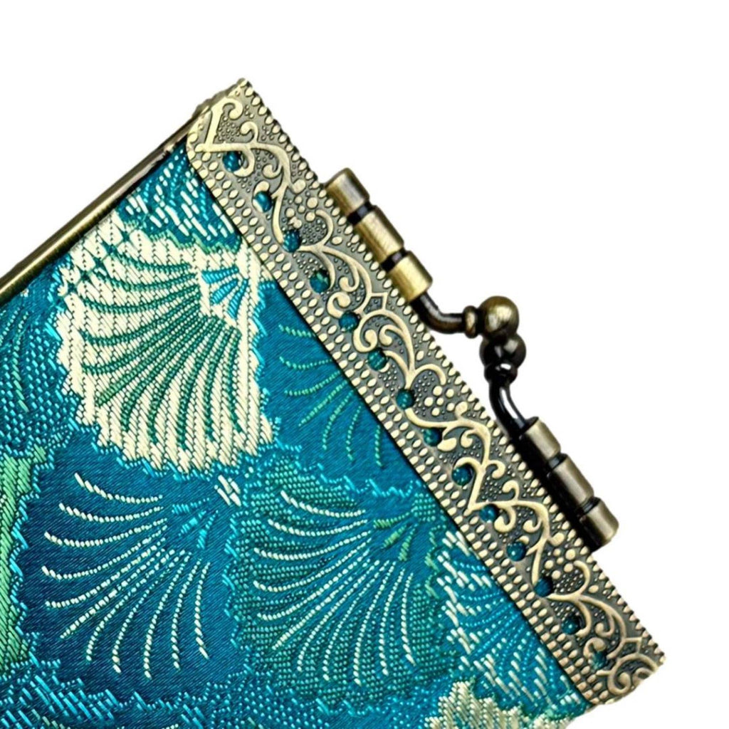 Small Shell Brocade RFID Card Holder