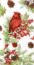 Paper Guest Towels Pk/16 Cardinals In Holly Christmas