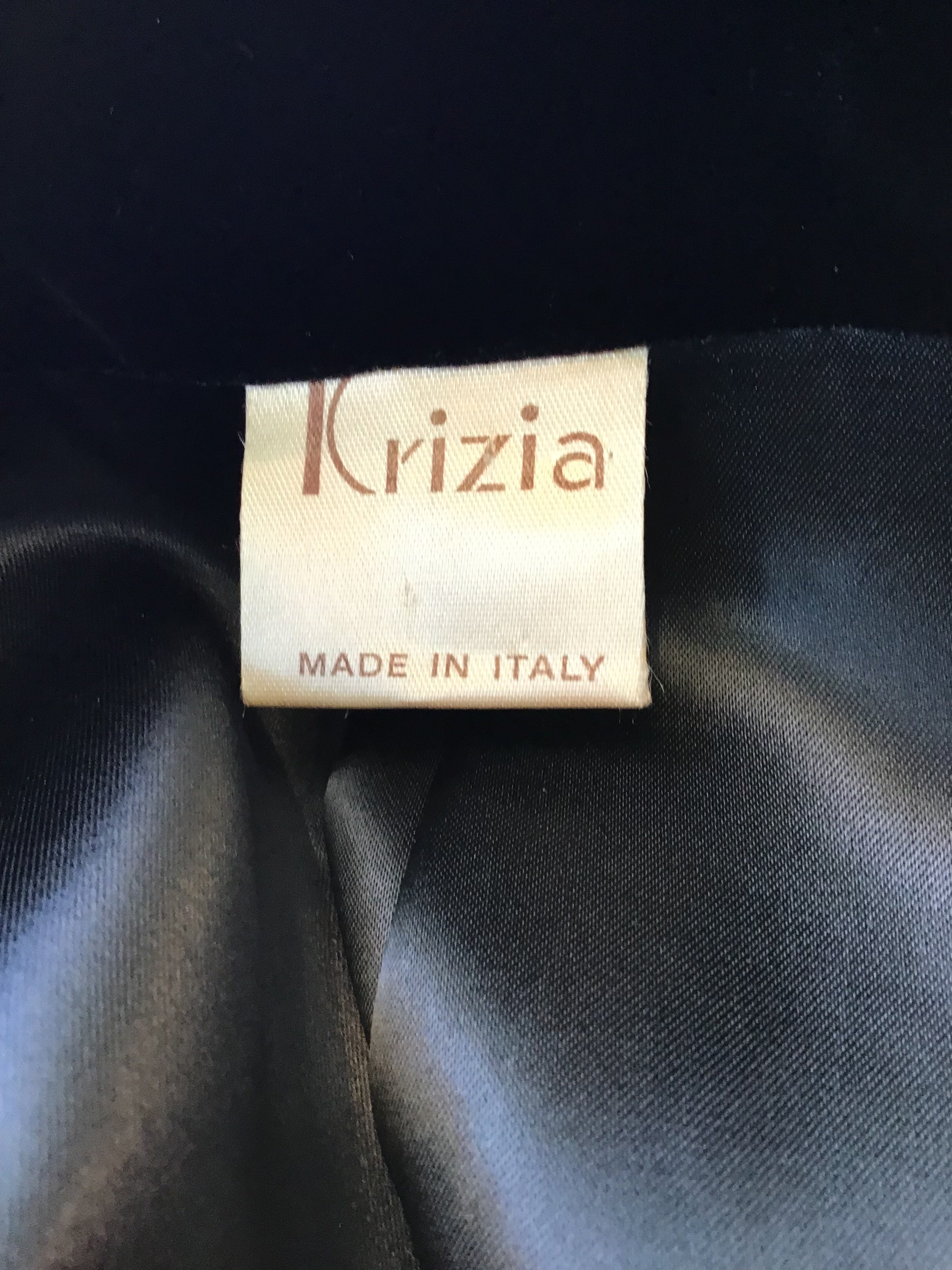 1980’s Krizia Black Silk Velvet Buster and Crop Jacket Size 8