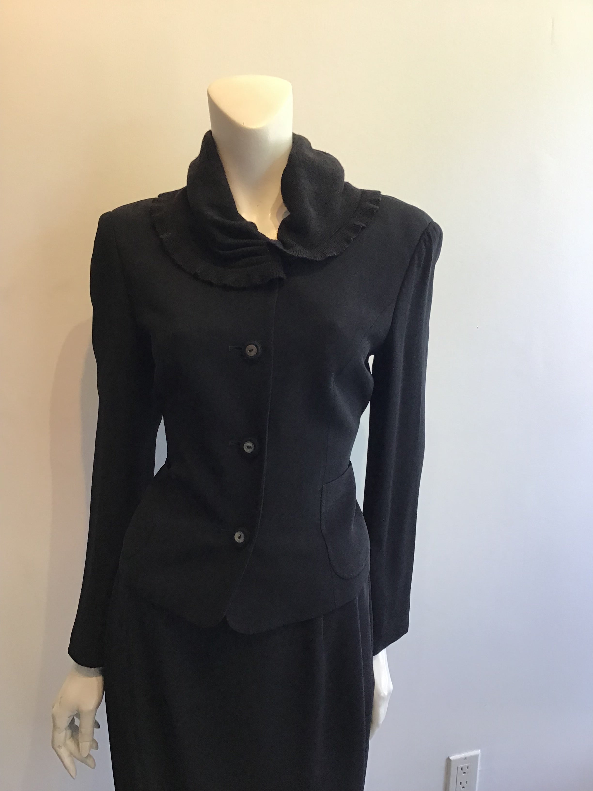 1990’s Moschino Cheap and Chic Black Wool Suit Size 8