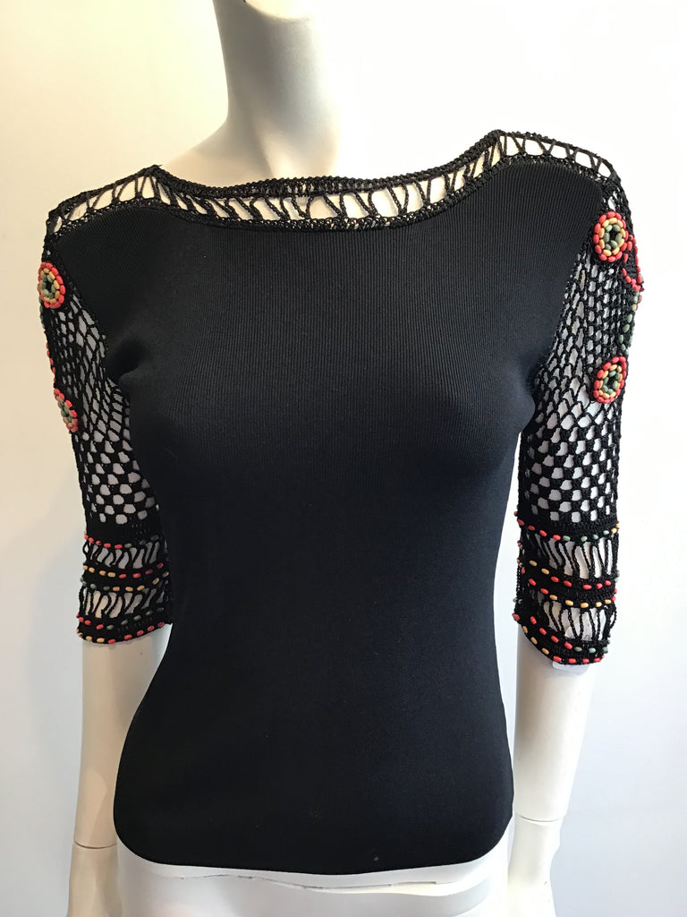 1990s Vicoise Vlack Knitted Top by Joseph A Size 6