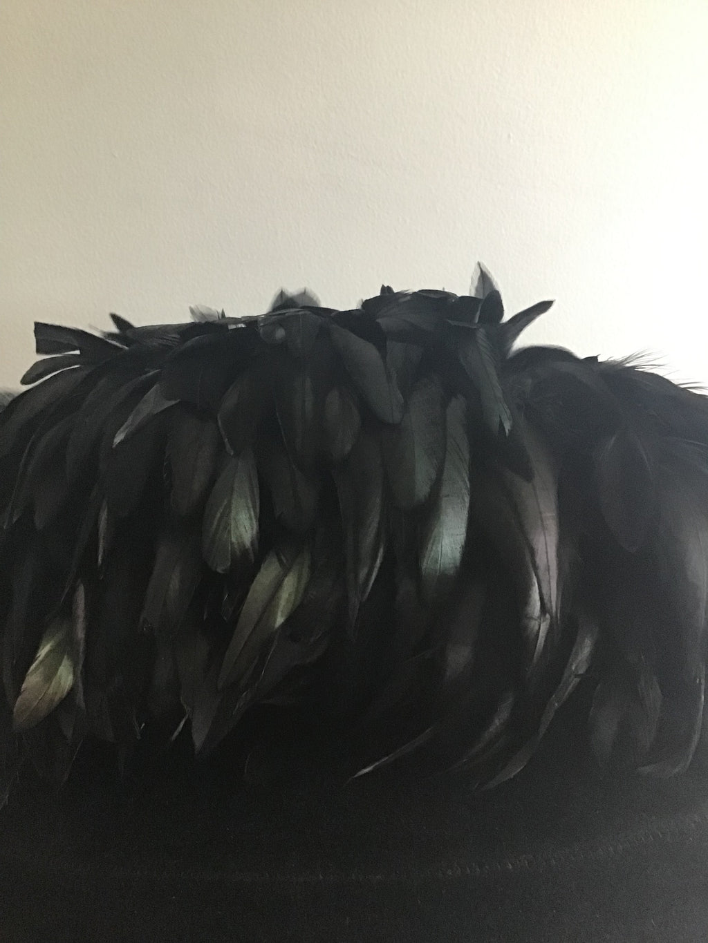 1999 B Michael Couture Black Hat with Feathers