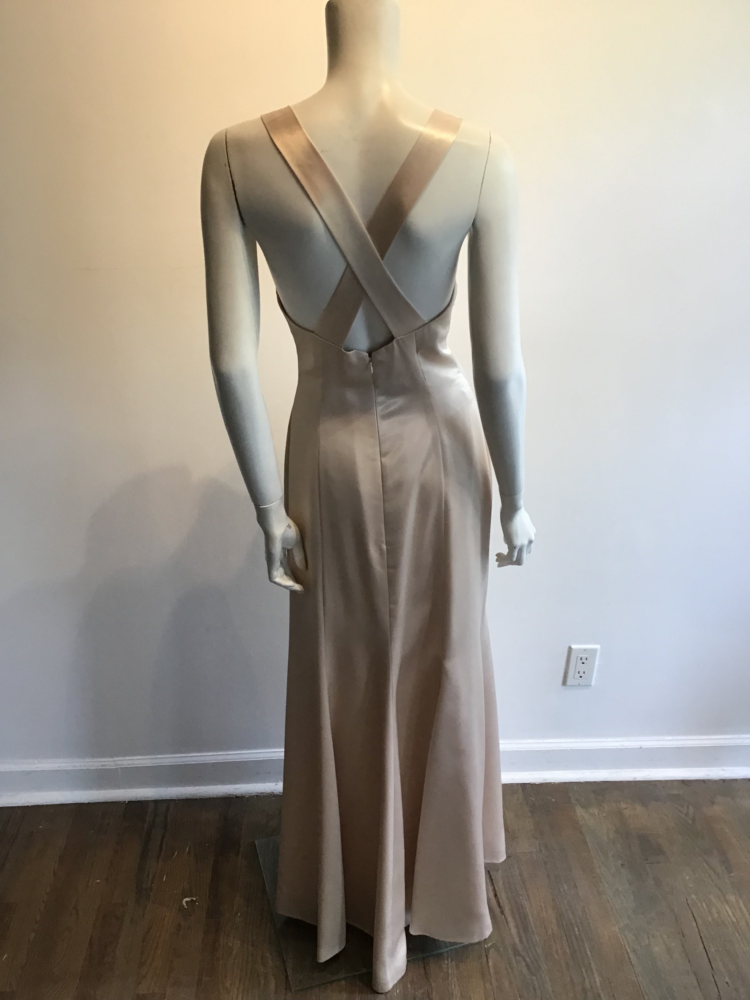 2000’s Silk 2 Piece Cream Bronze Wedding Dress Size 8
