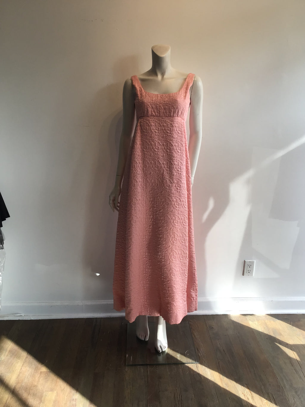 1960s Malcolm Starr Pink Brocaded Dress with Jacket -size 6