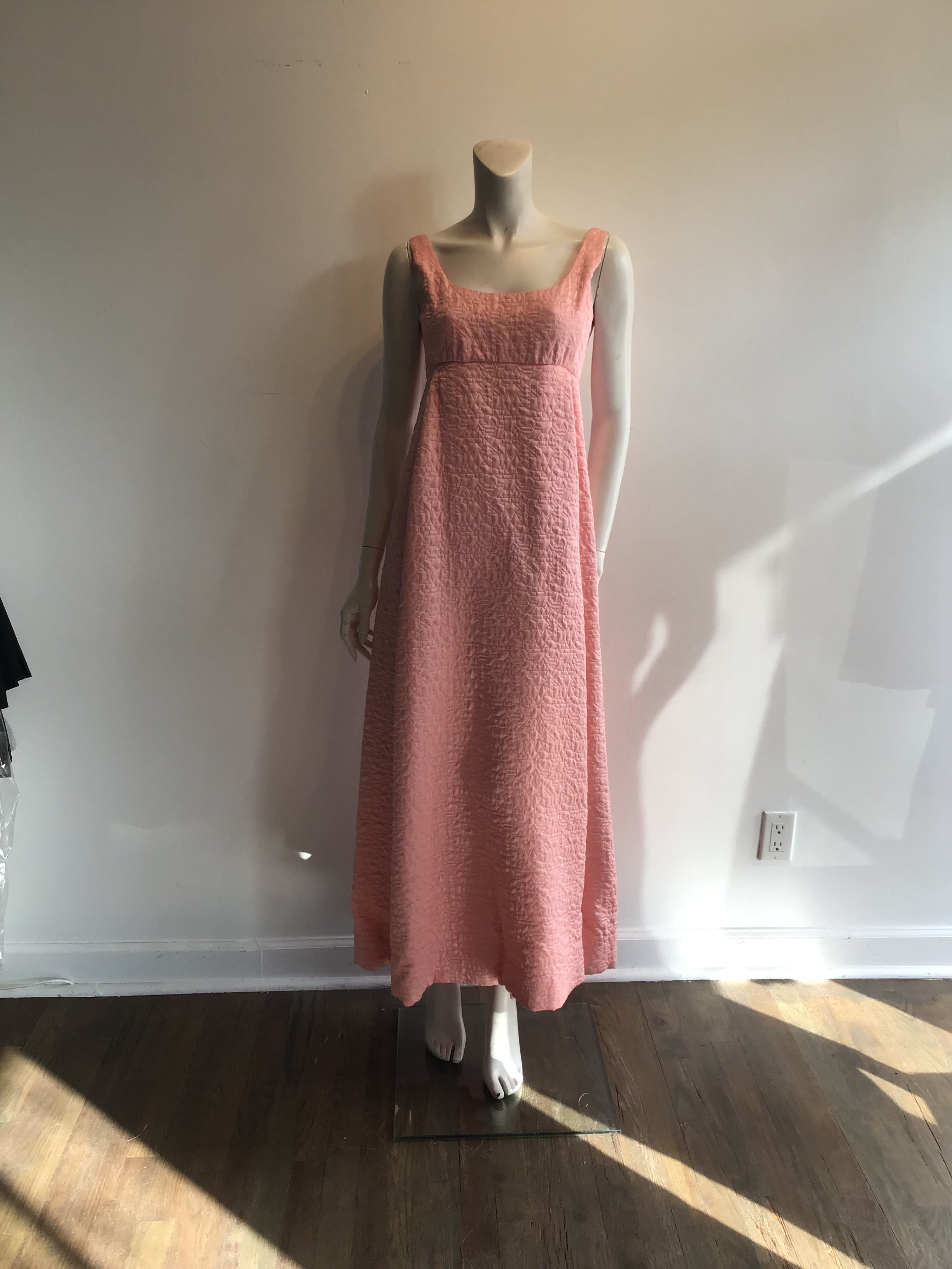 1960s Malcolm Starr Pink Brocaded Dress with Jacket -size 6