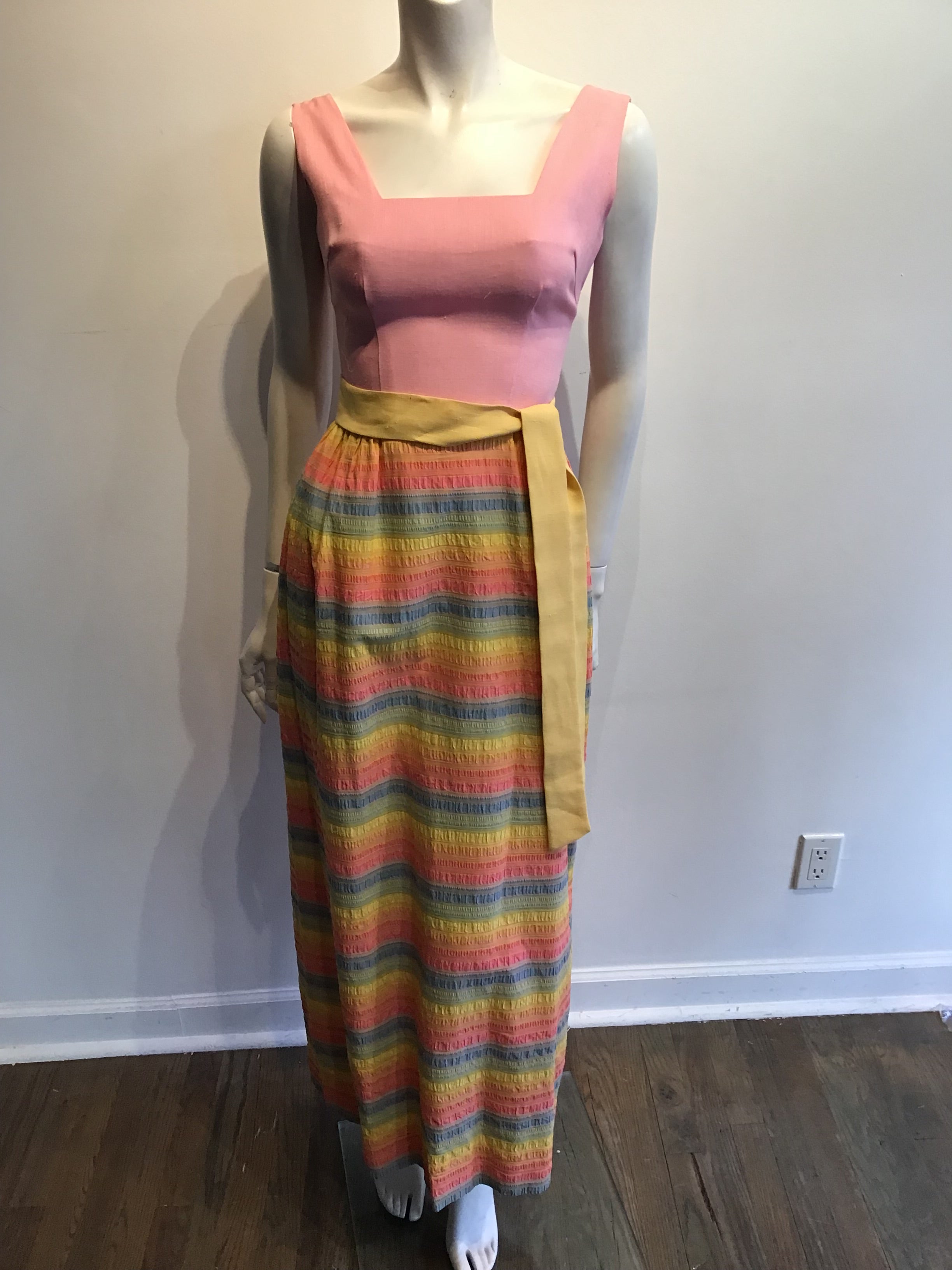 1960’s Multicolor Linen Dress Size 6