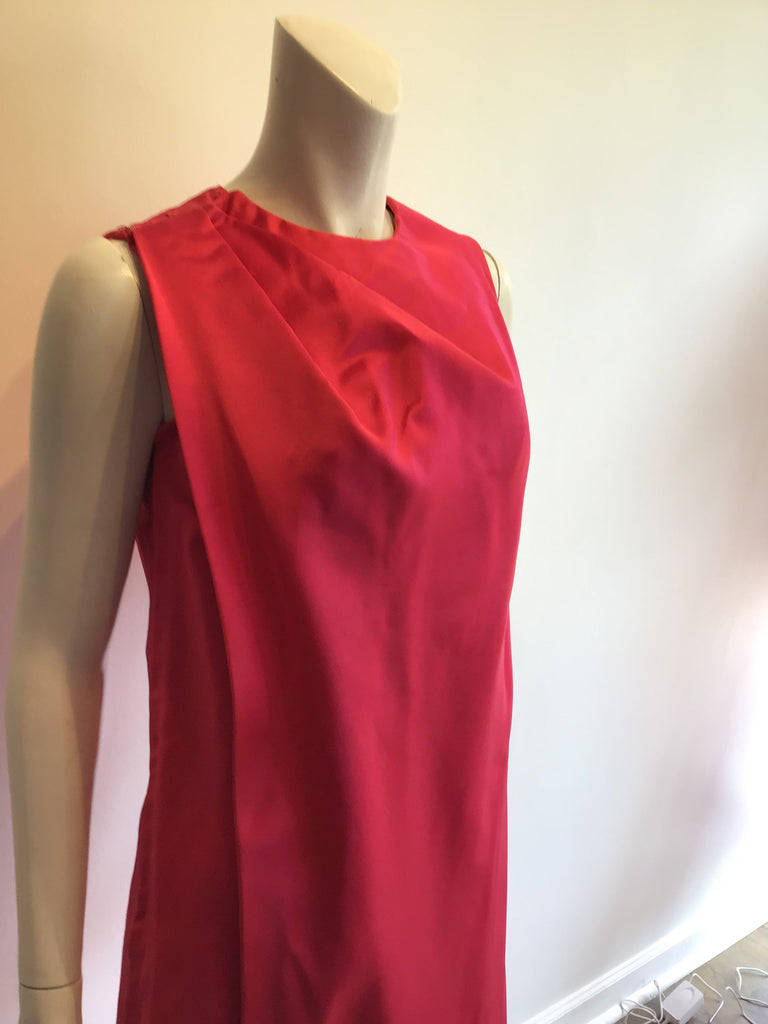 1960’s Raspberry Pink Silk Satin Evening Gown Size 4