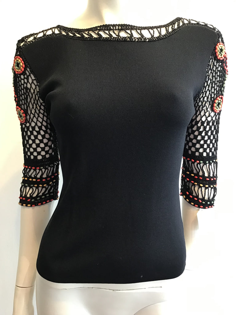 1990s Vicoise Vlack Knitted Top by Joseph A Size 6