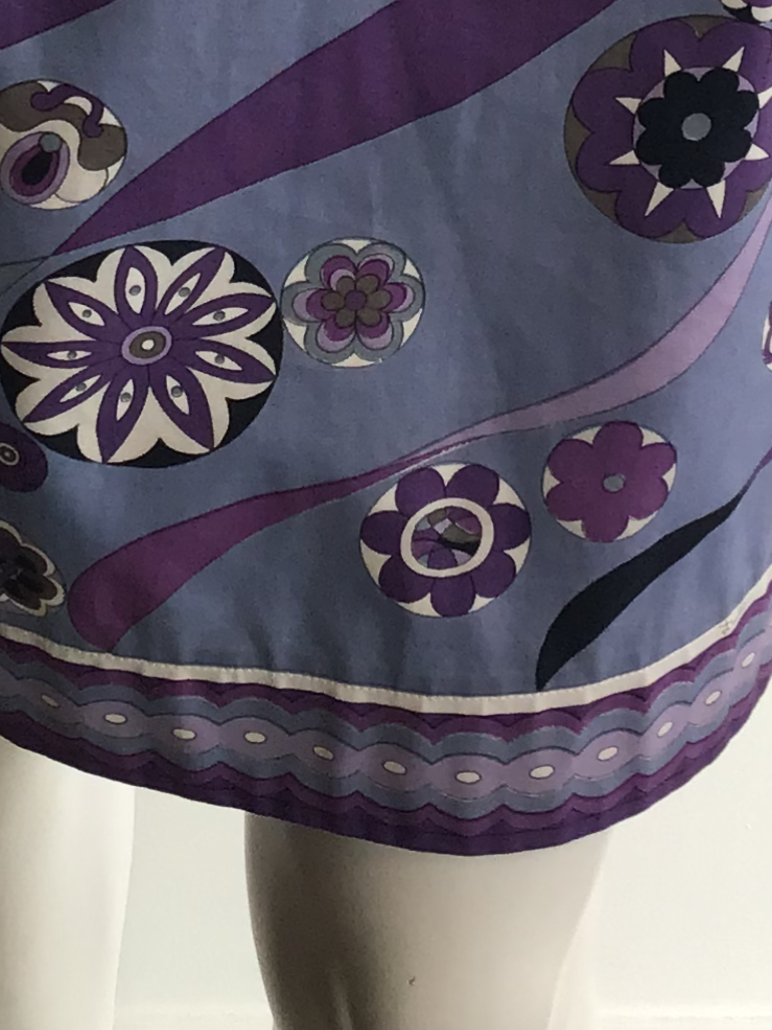 2000s Emilio Pucci Cotton Blues and Purple Skirt Size 8emilip