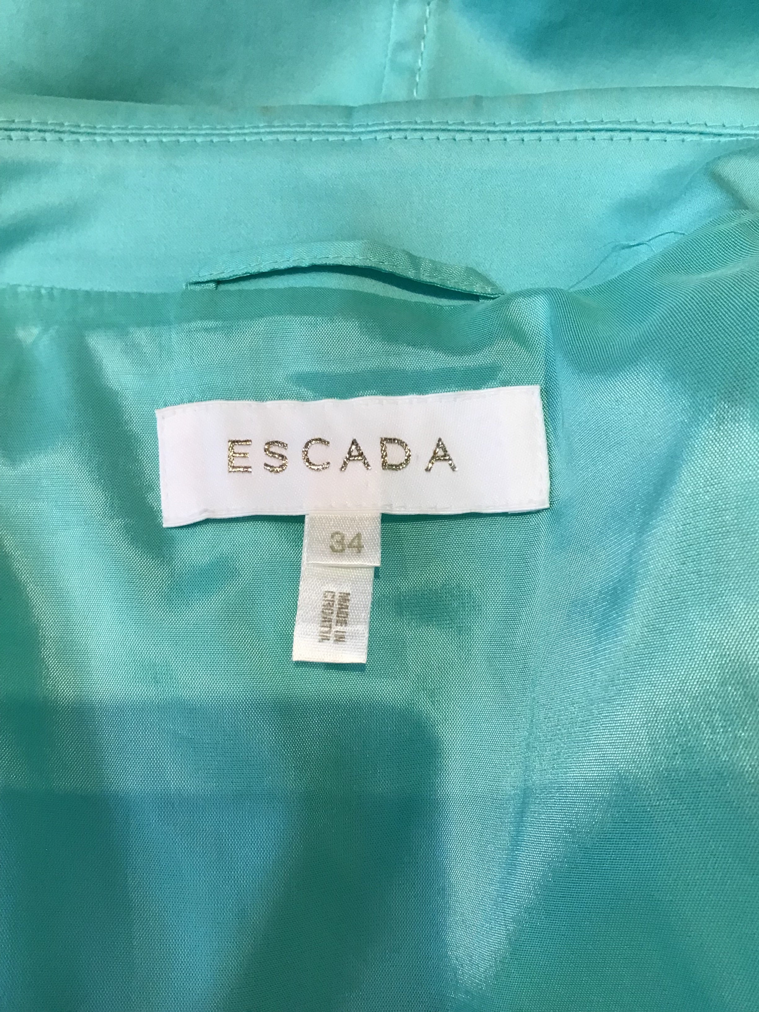 1990’s Turquoise Escada Cotton Jacket Size 4