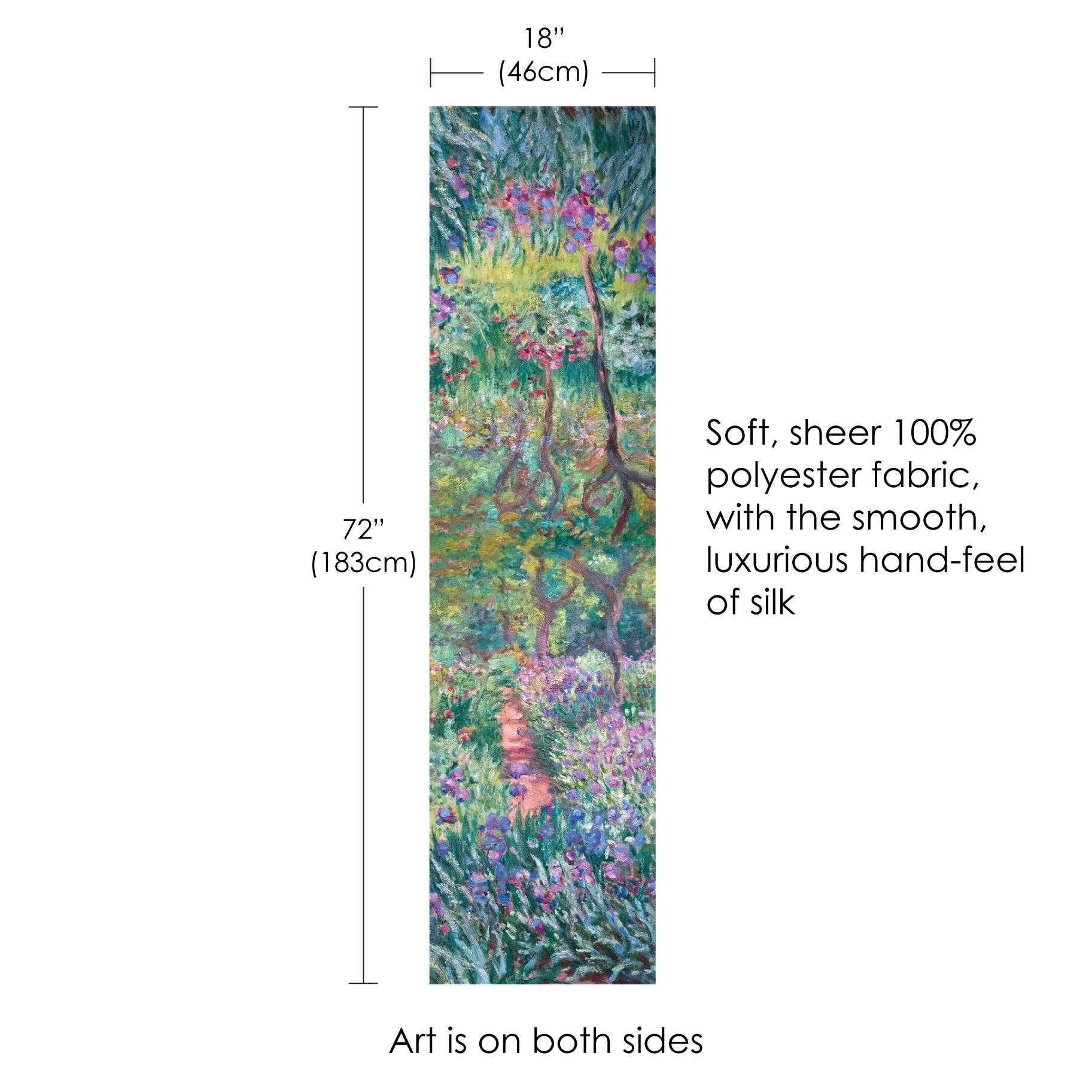 Monet Artist's Gardens at Giverny Long Sheer Scarf – Lightweight, Elegant, Silky-Soft