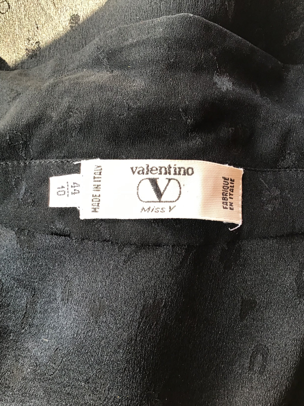 1970’s Black Silk Valentino Shirt Size 4