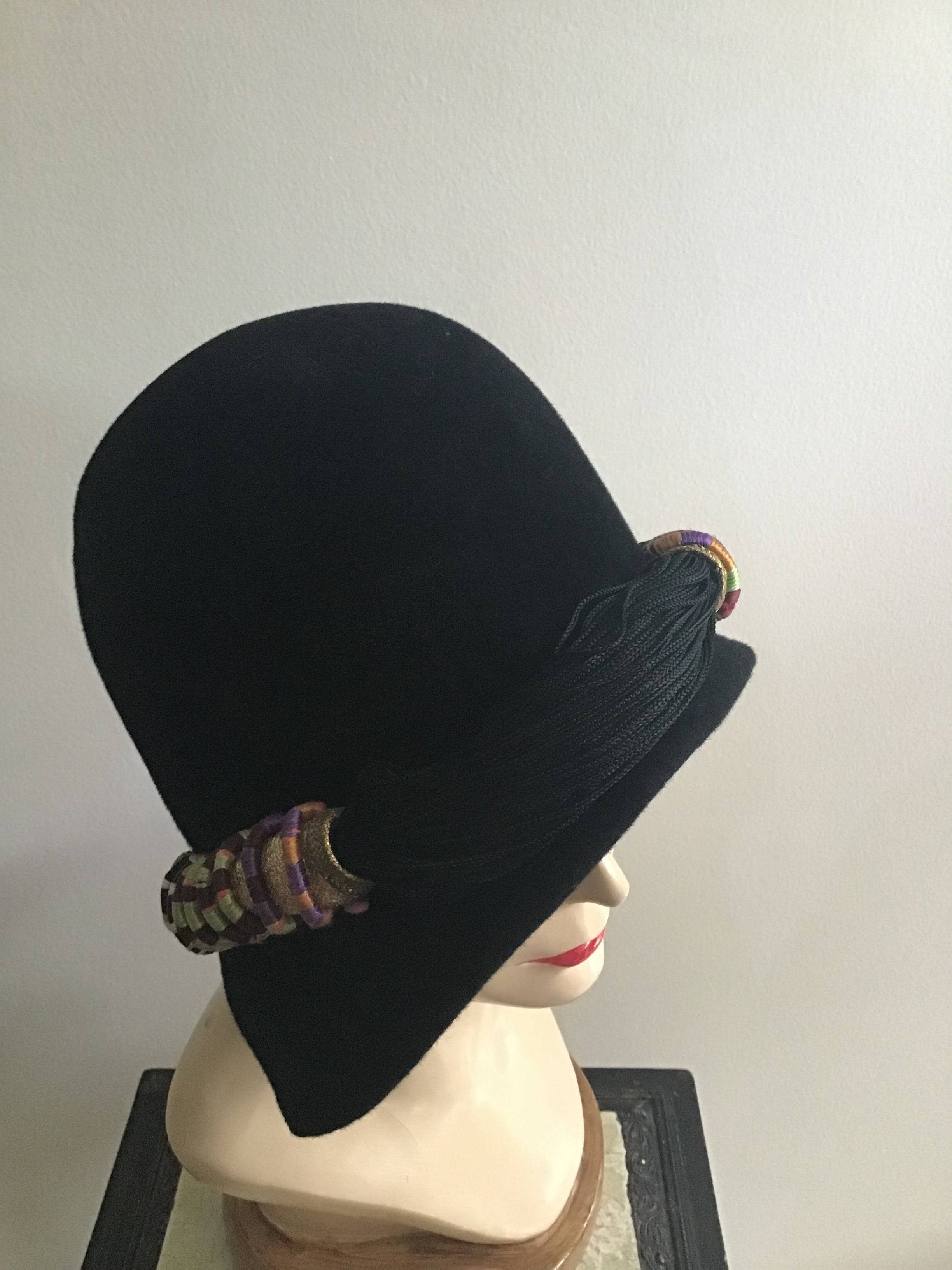 1960s Don Marshall Velvet Cloche Hat