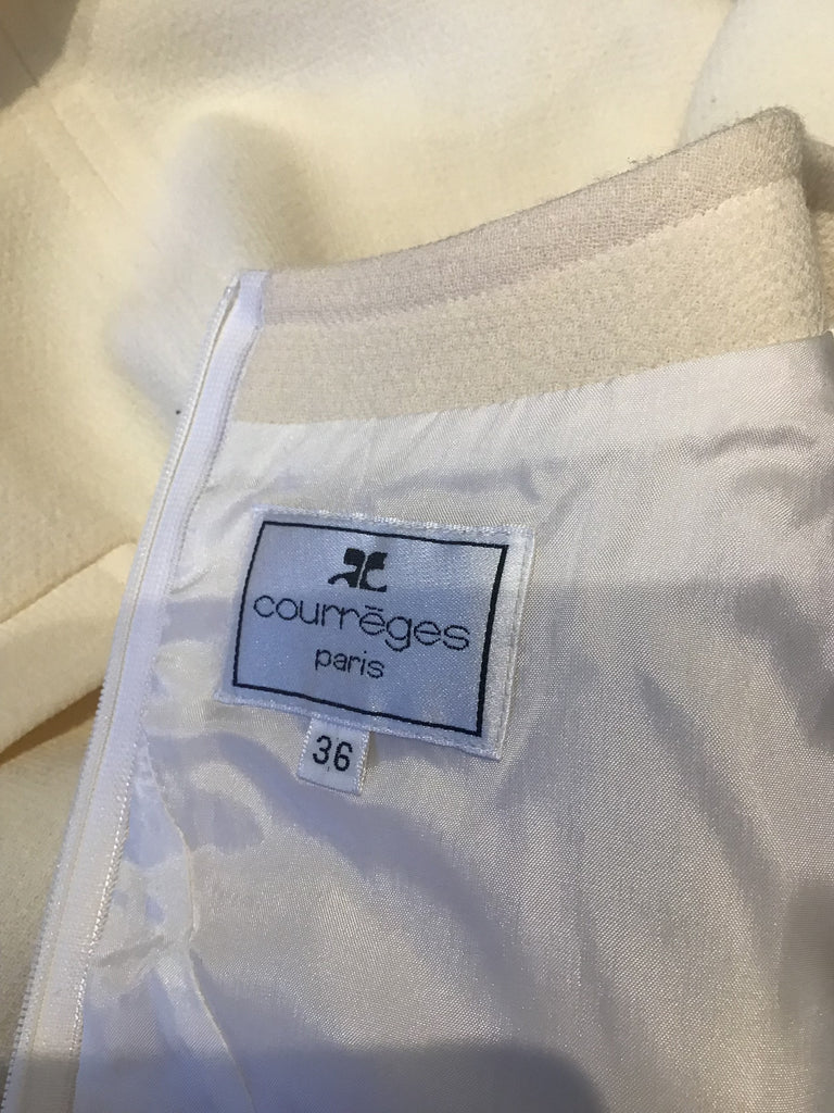 1990's Courréges Wool Cream Dress SIZE 4