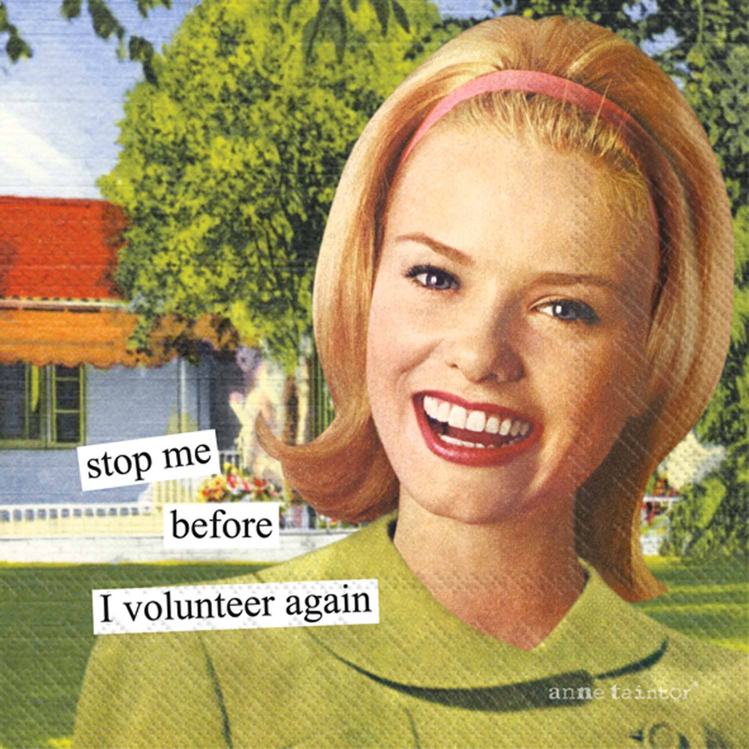 Anne Taintor Volunteer Napkins Paper Cocktail Napkins Pack of 20