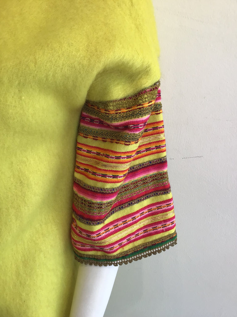 1960’s Canary Yellow Mohair Wool Dress Size 4