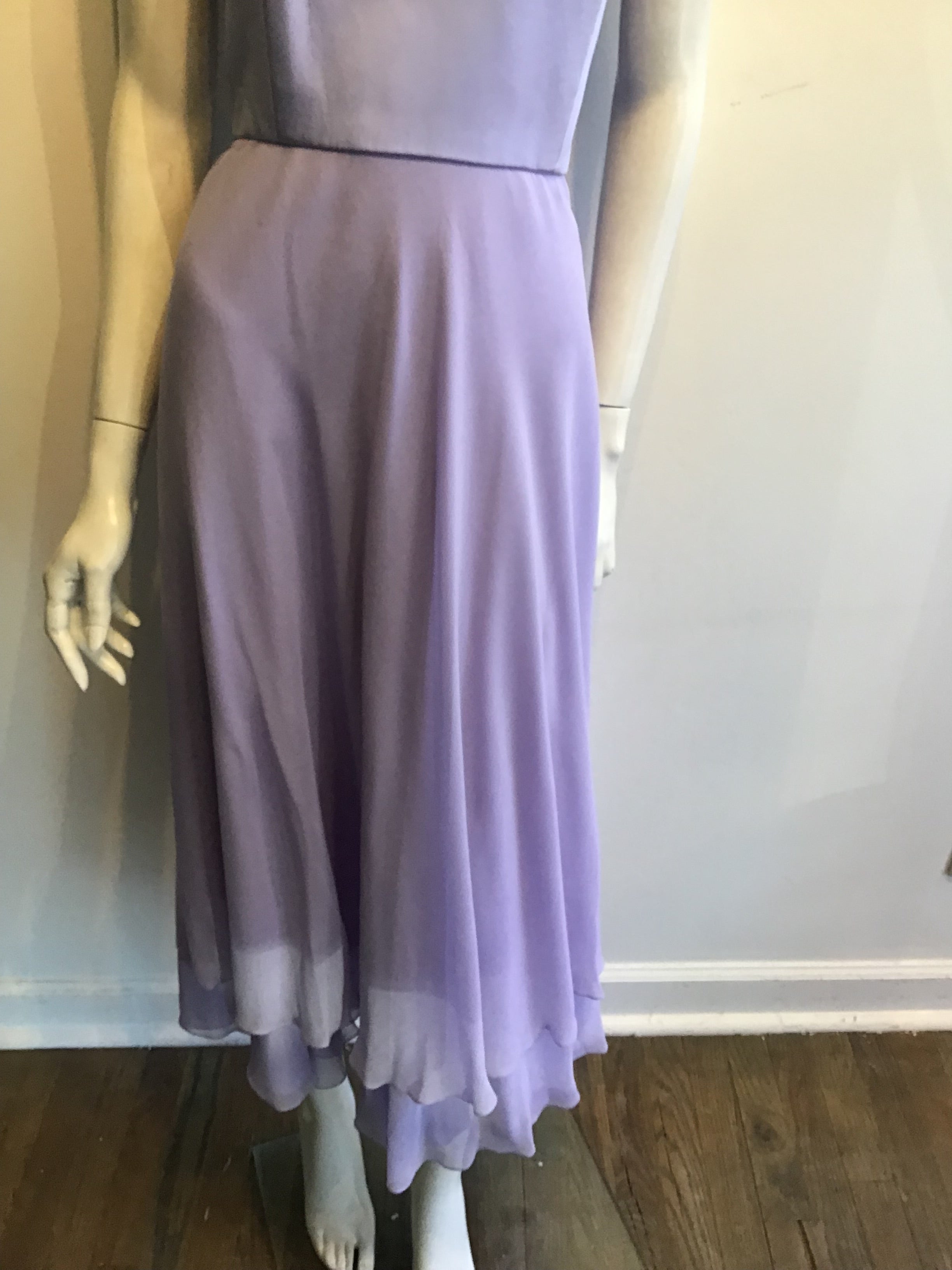 1980’s Lily Sami Silk Lavender Strapless Dress with Matching Jacket Size 8